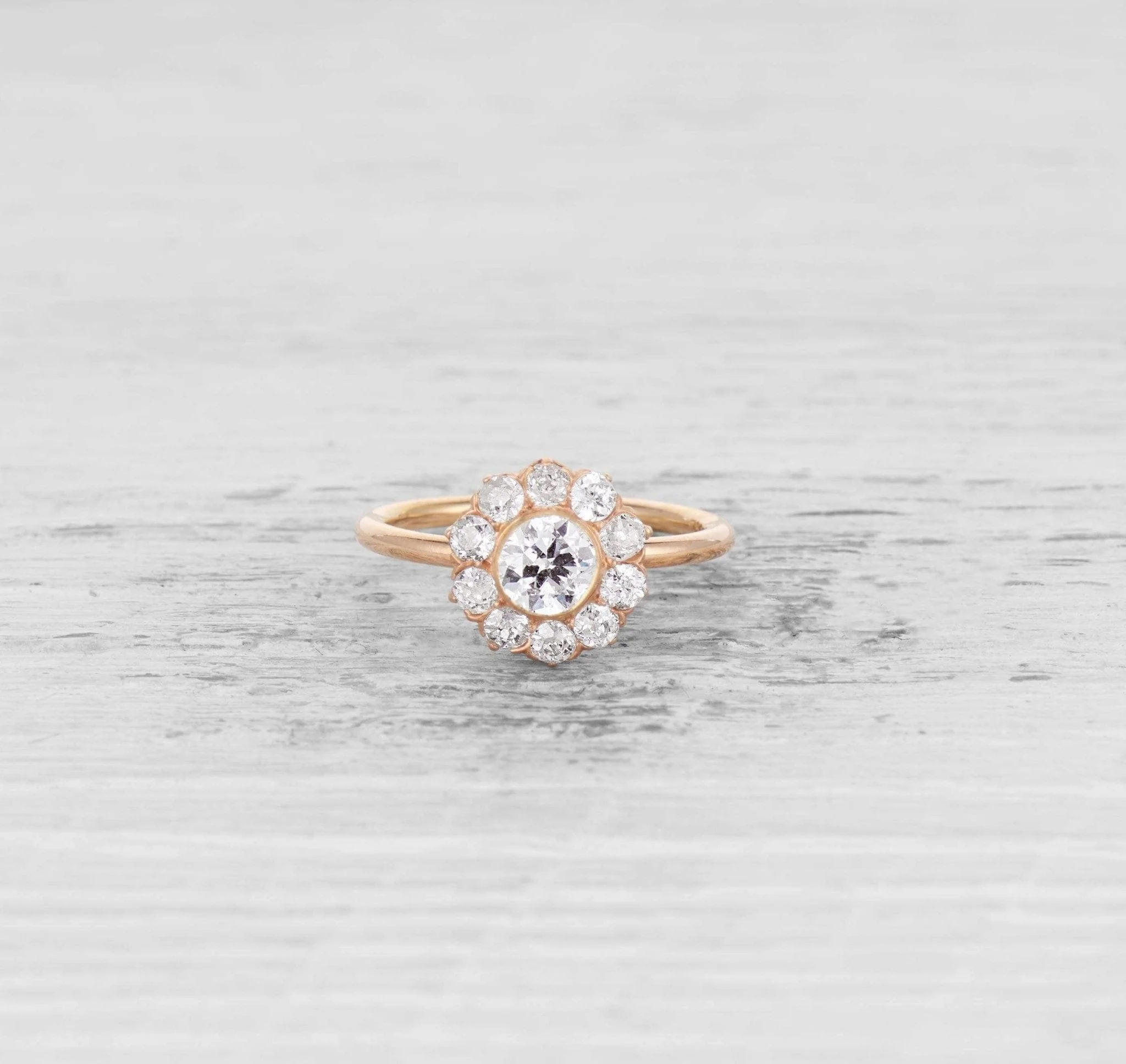 0.48 CARAT DIAMOND VICTORIAN CLUSTER ENGAGEMENT RING - Image 2
