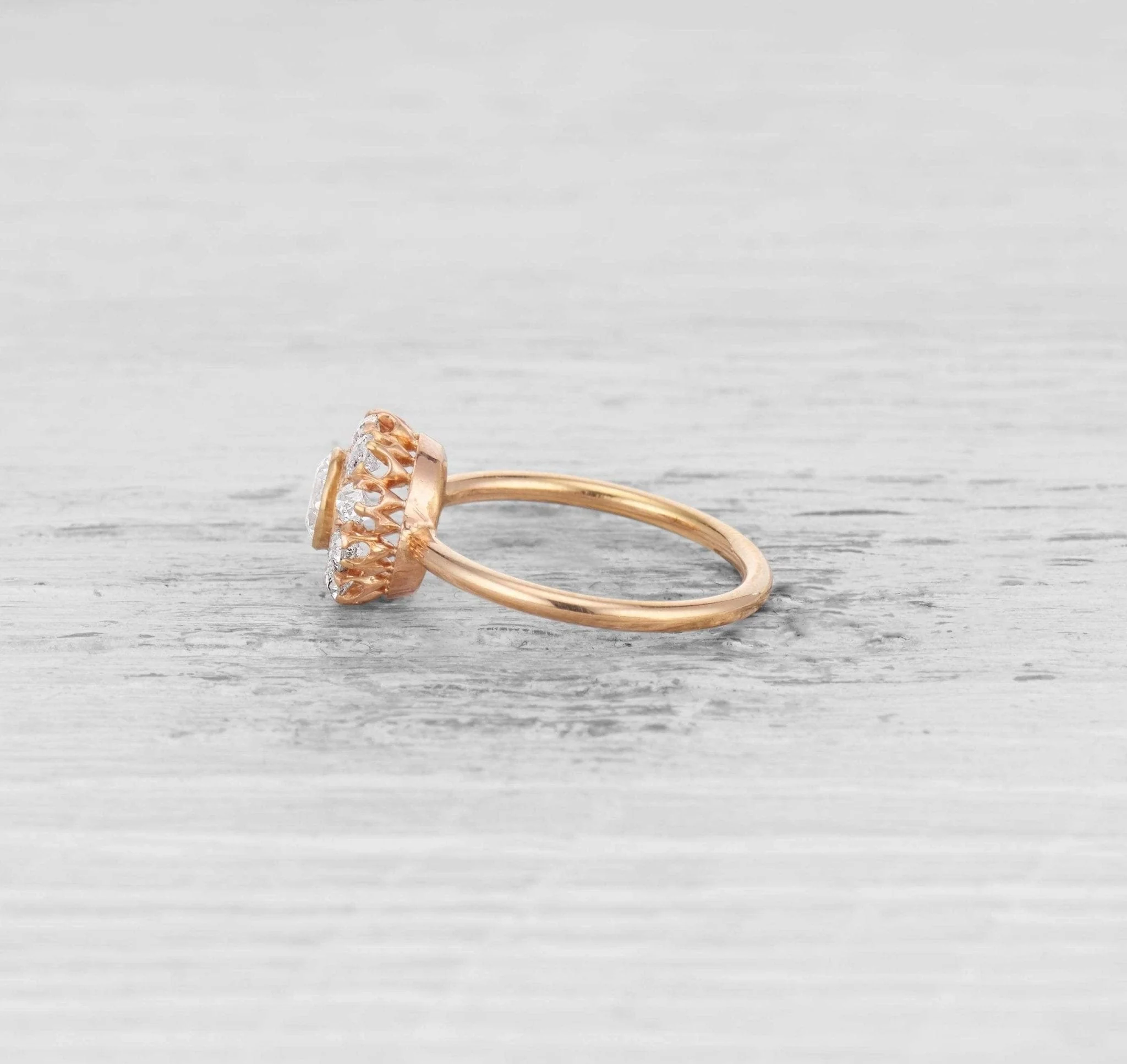0.48 CARAT DIAMOND VICTORIAN CLUSTER ENGAGEMENT RING - Image 3