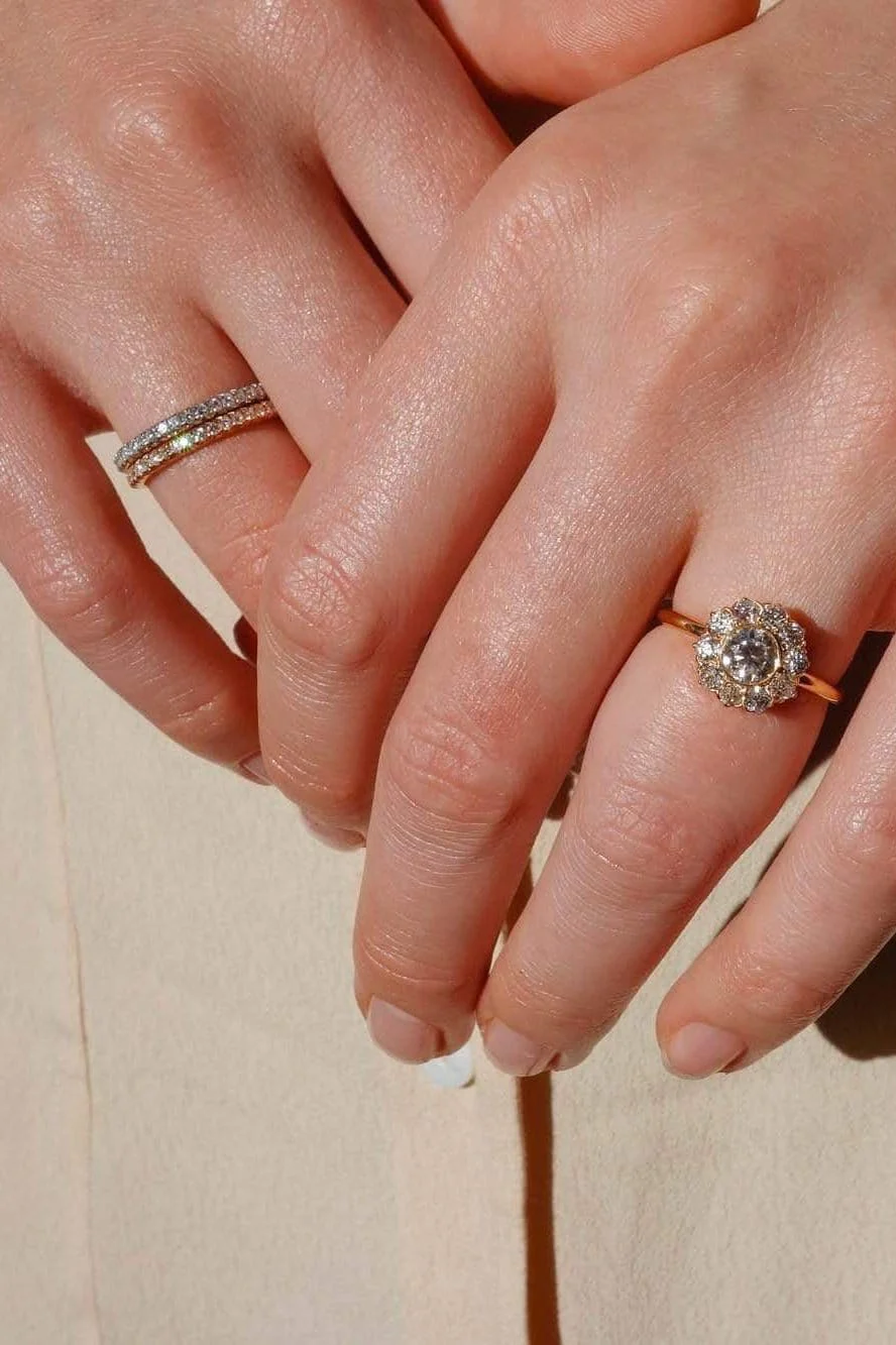 0.48 CARAT DIAMOND VICTORIAN CLUSTER ENGAGEMENT RING - Image 5
