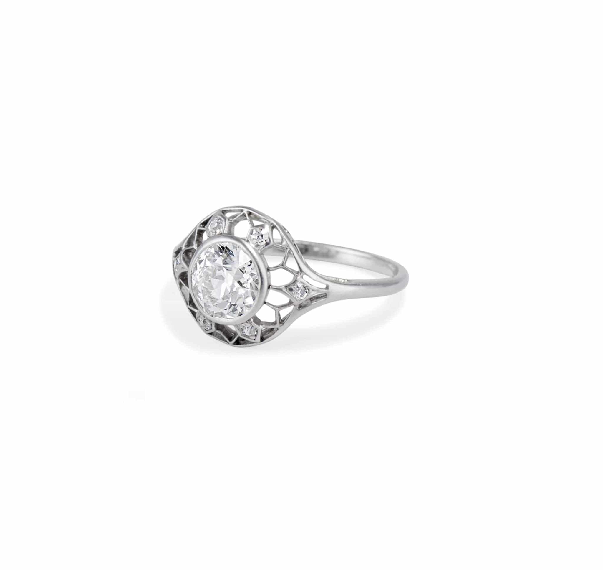 Art Deco 1.00 Carat Old European Cut Diamond Ring - Image 2