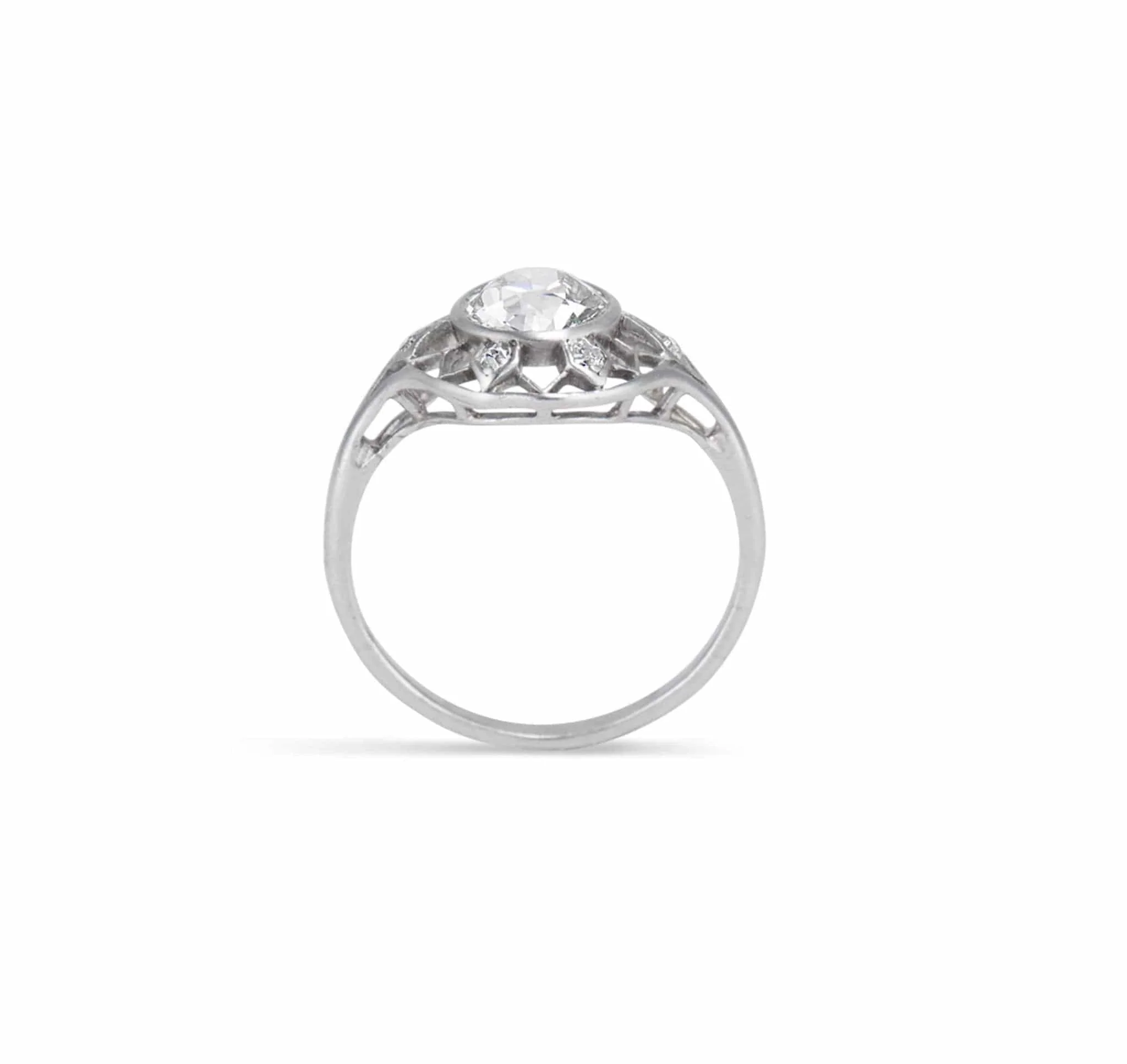 Art Deco 1.00 Carat Old European Cut Diamond Ring - Image 4
