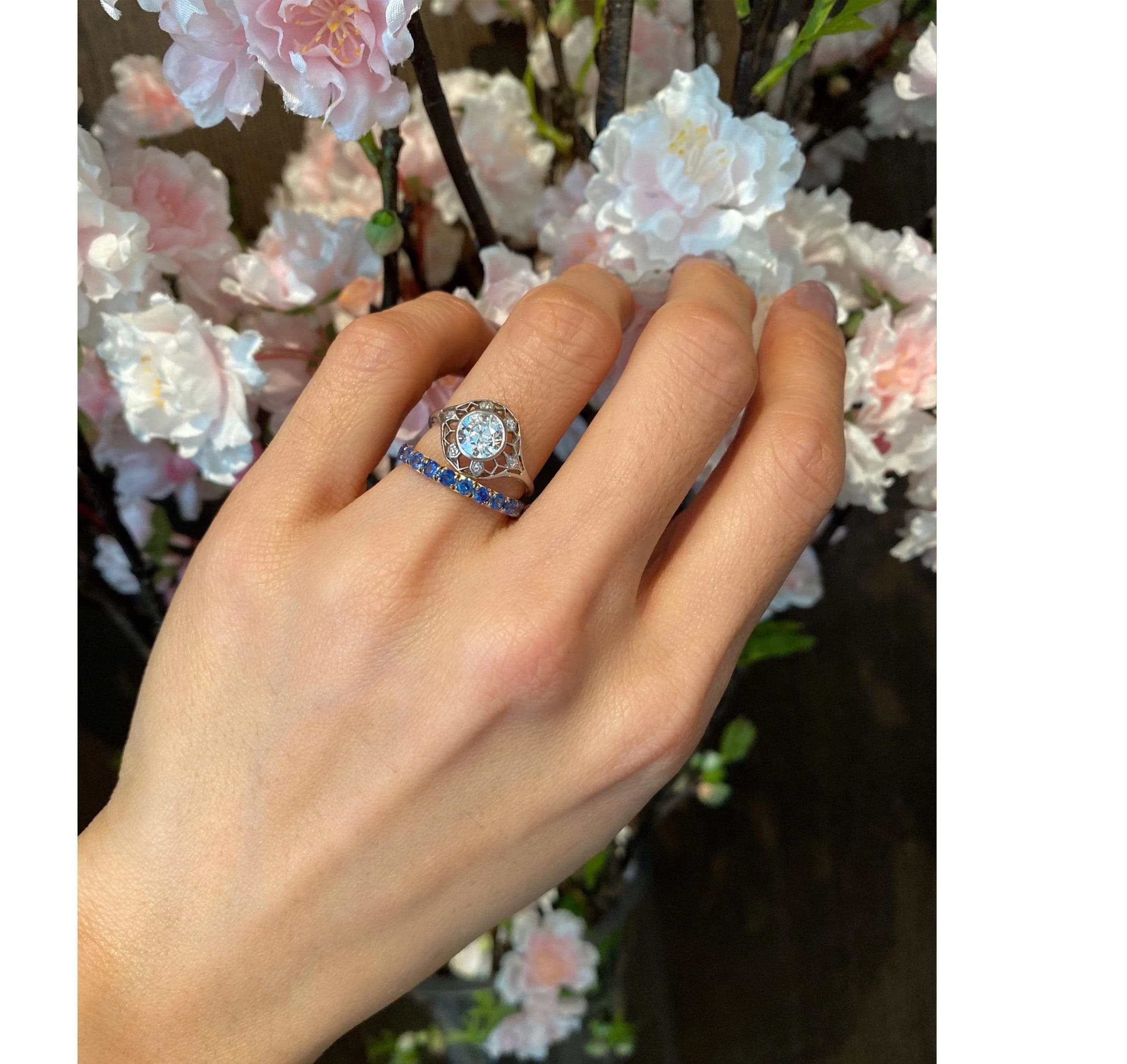 Art Deco 1.00 Carat Old European Cut Diamond Ring - Image 7