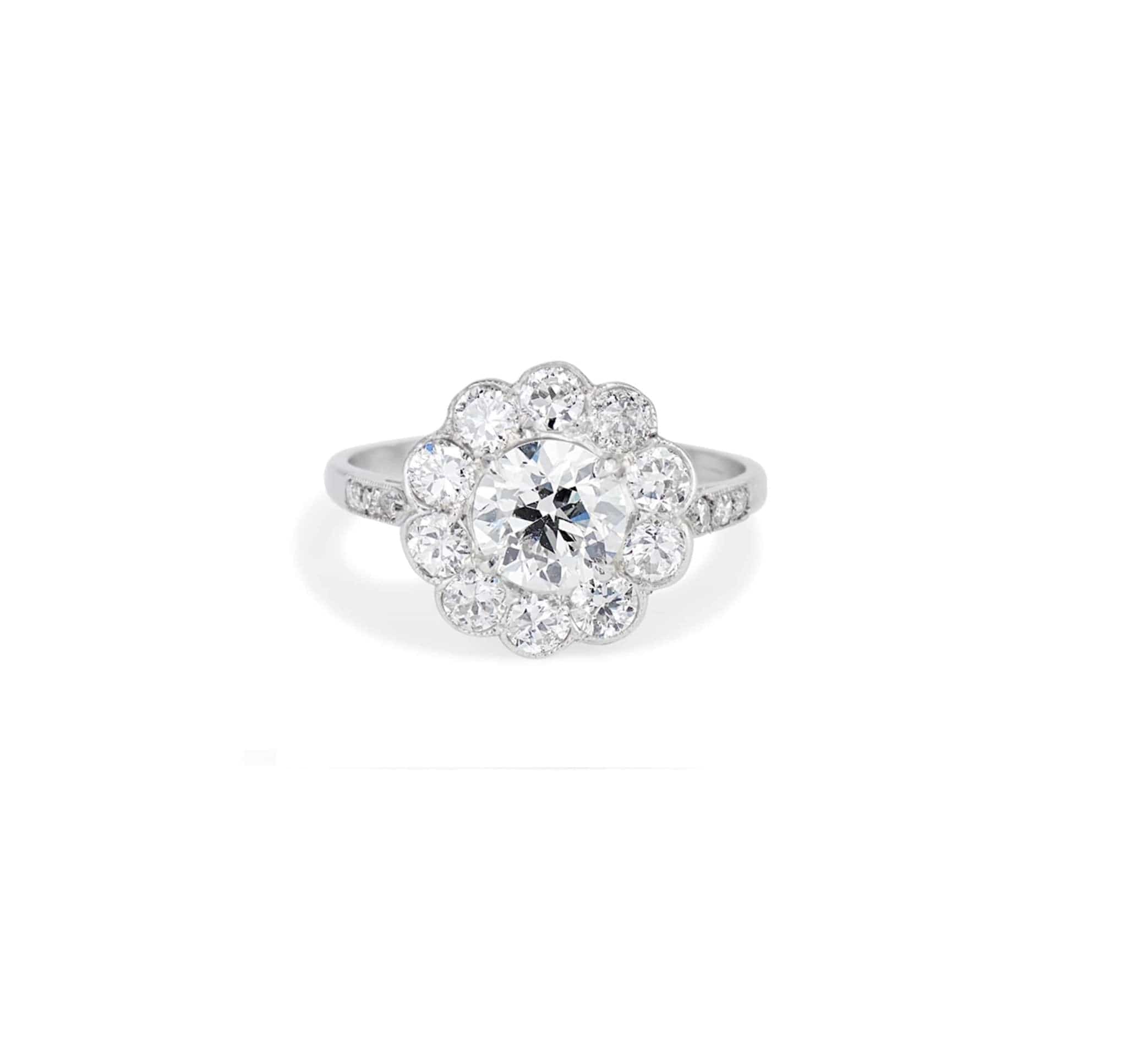 Edwardian 1.00 Carat Old European Cut Diamond Cluster - Image 2