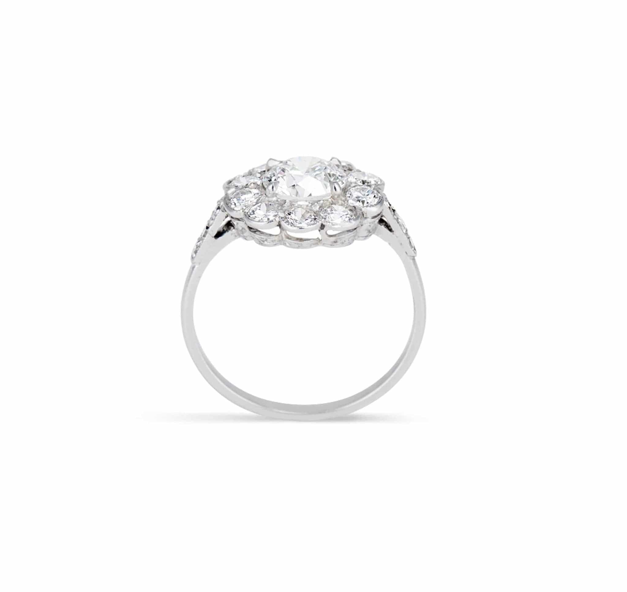 Edwardian 1.00 Carat Old European Cut Diamond Cluster - Image 3