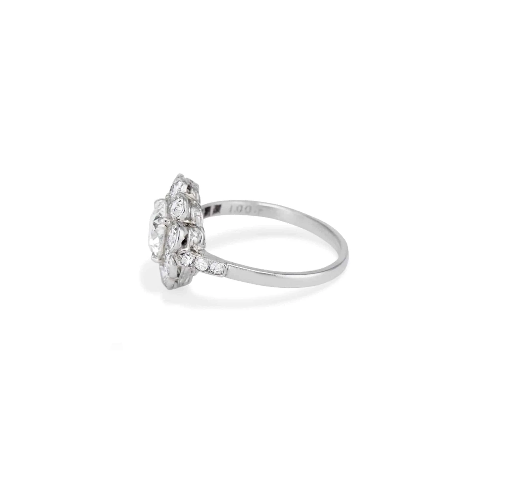 Edwardian 1.00 Carat Old European Cut Diamond Cluster - Image 4