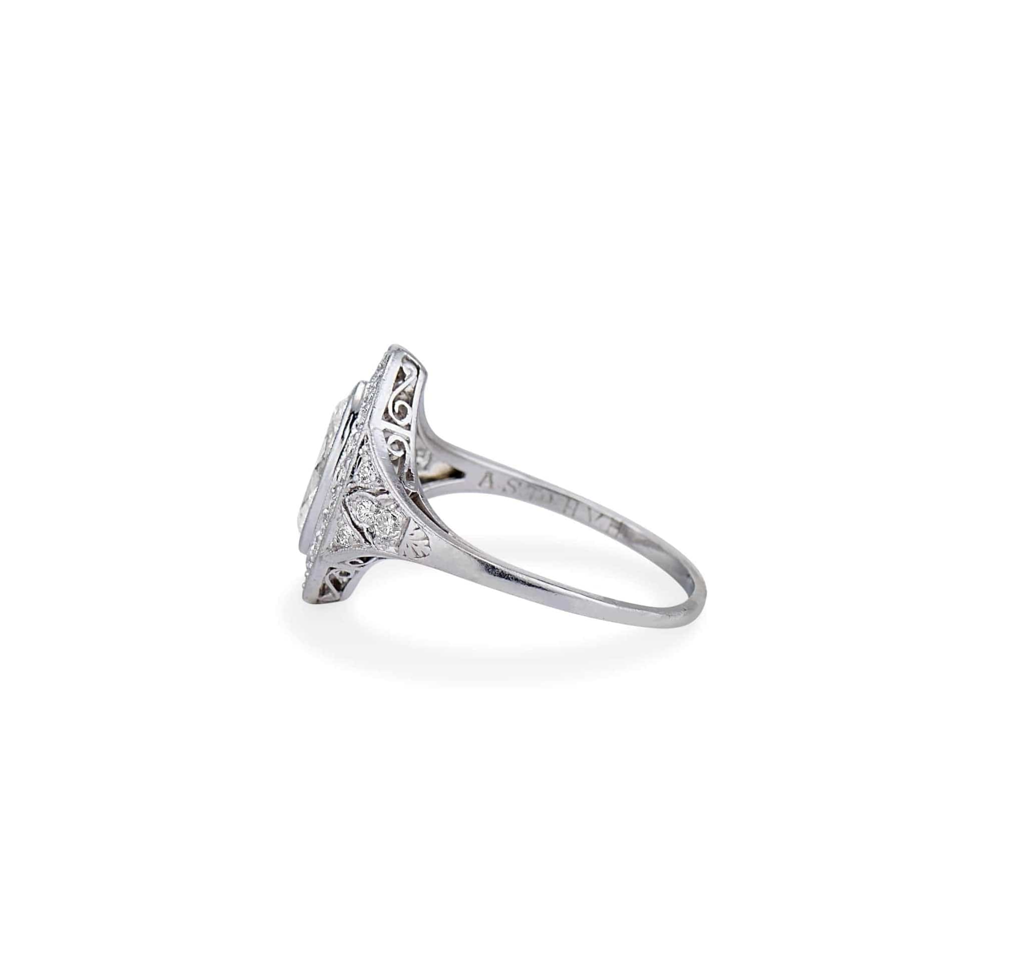 .94 Carat Golconda IIa Marquise Art Deco Diamond Engagement Ring - Image 3