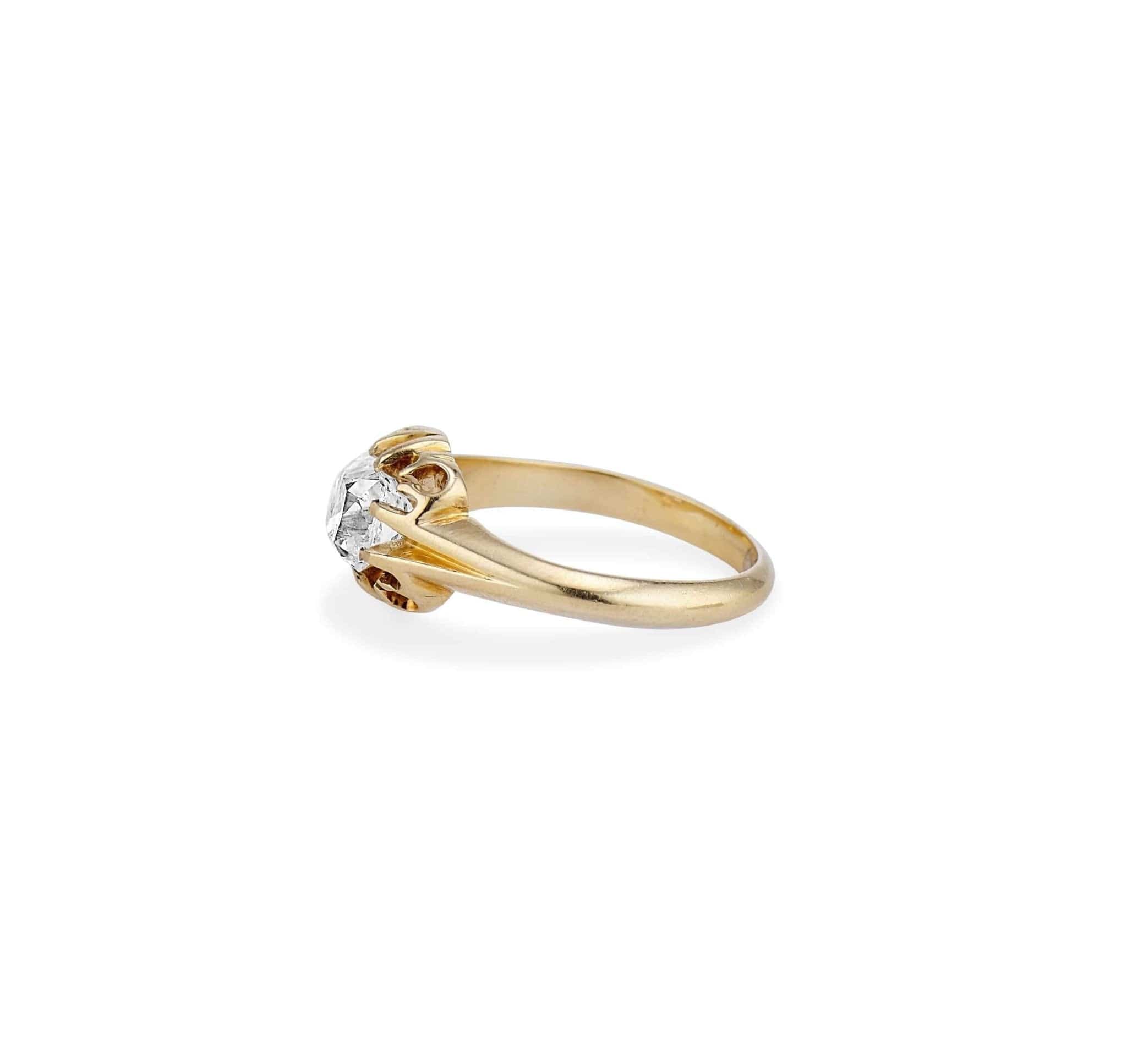 Victorian 1.01 Carat Peruzzi Cushion Cut Diamond Ring - Image 3