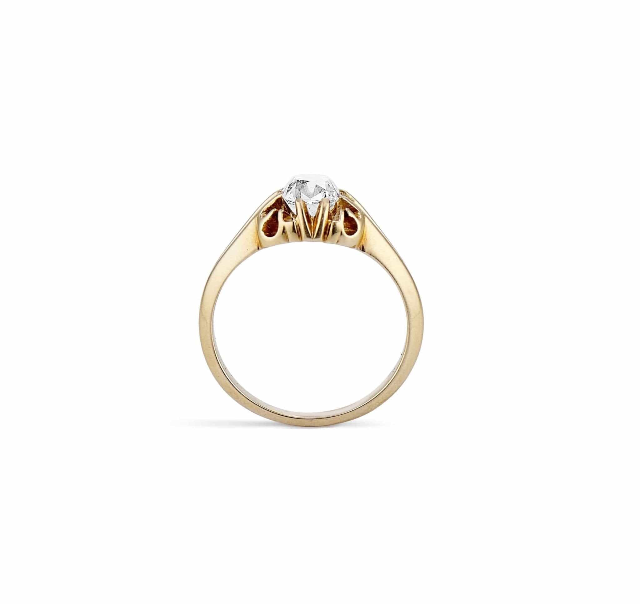 Victorian 1.01 Carat Peruzzi Cushion Cut Diamond Ring - Image 4