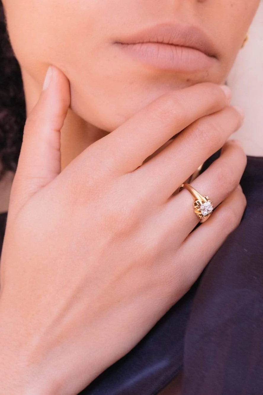 Victorian 1.01 Carat Peruzzi Cushion Cut Diamond Ring - Image 6