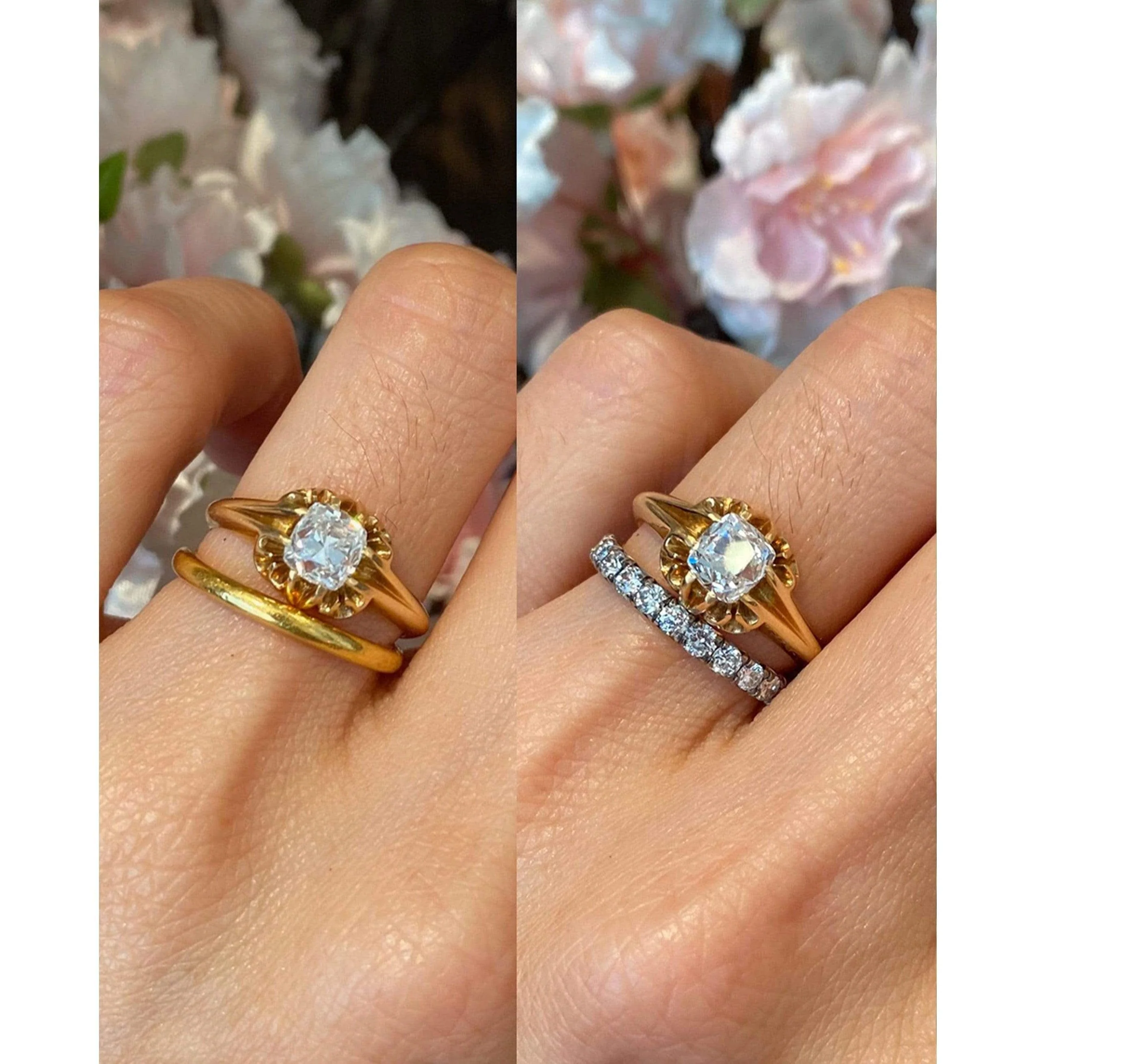 Victorian 1.01 Carat Peruzzi Cushion Cut Diamond Ring - Image 7