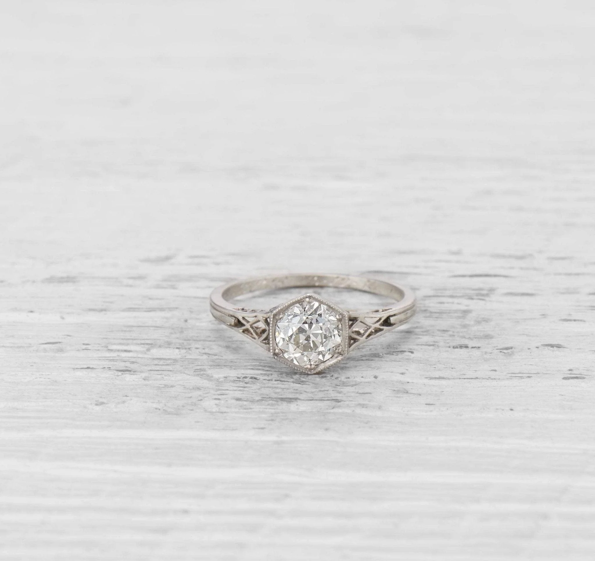 1.02 ART DECO DIAMOND ENGAGEMENT RING - Image 2