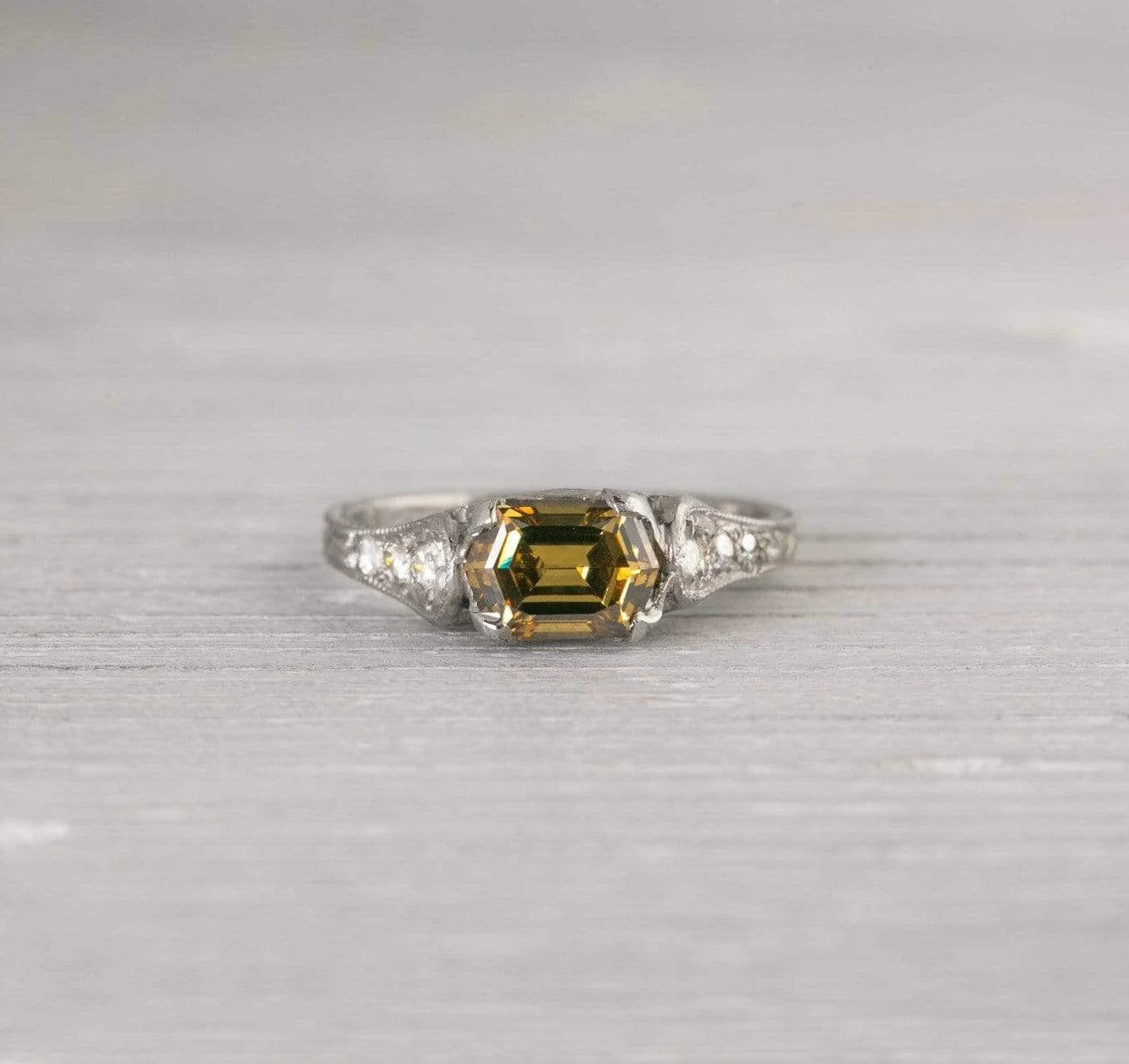 1.02 Carat Fancy Brown-Yellow Diamond Engagement Ring - Image 2