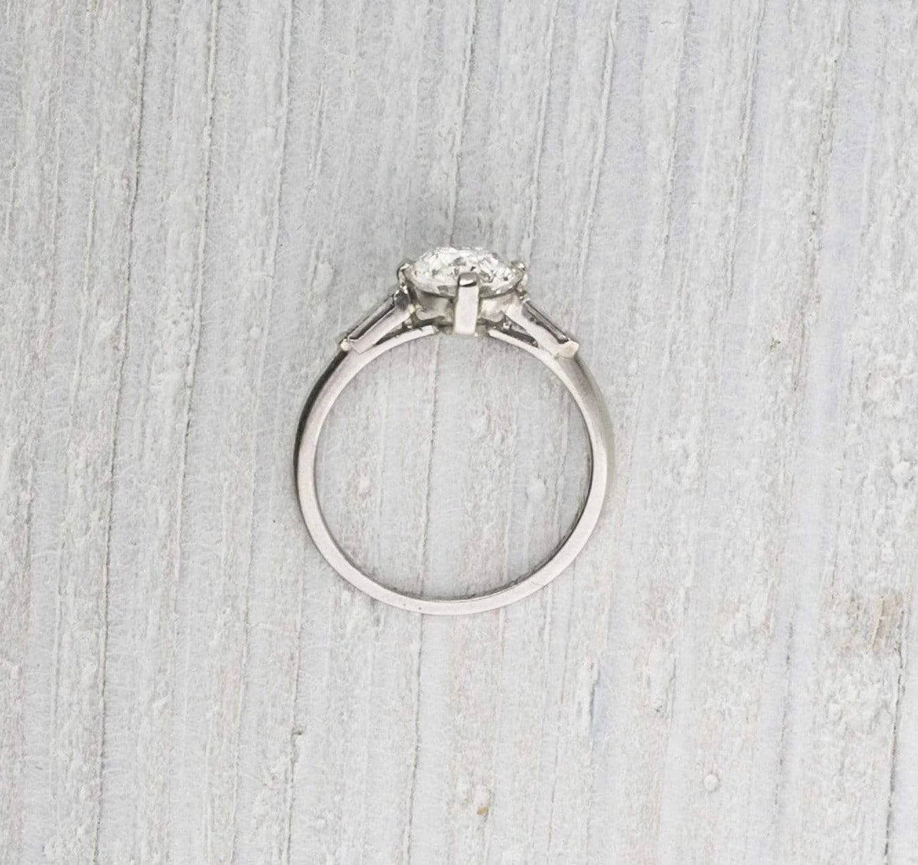 1.02 Carat Old European Cut Art Deco Diamond Engagement Ring - Image 4