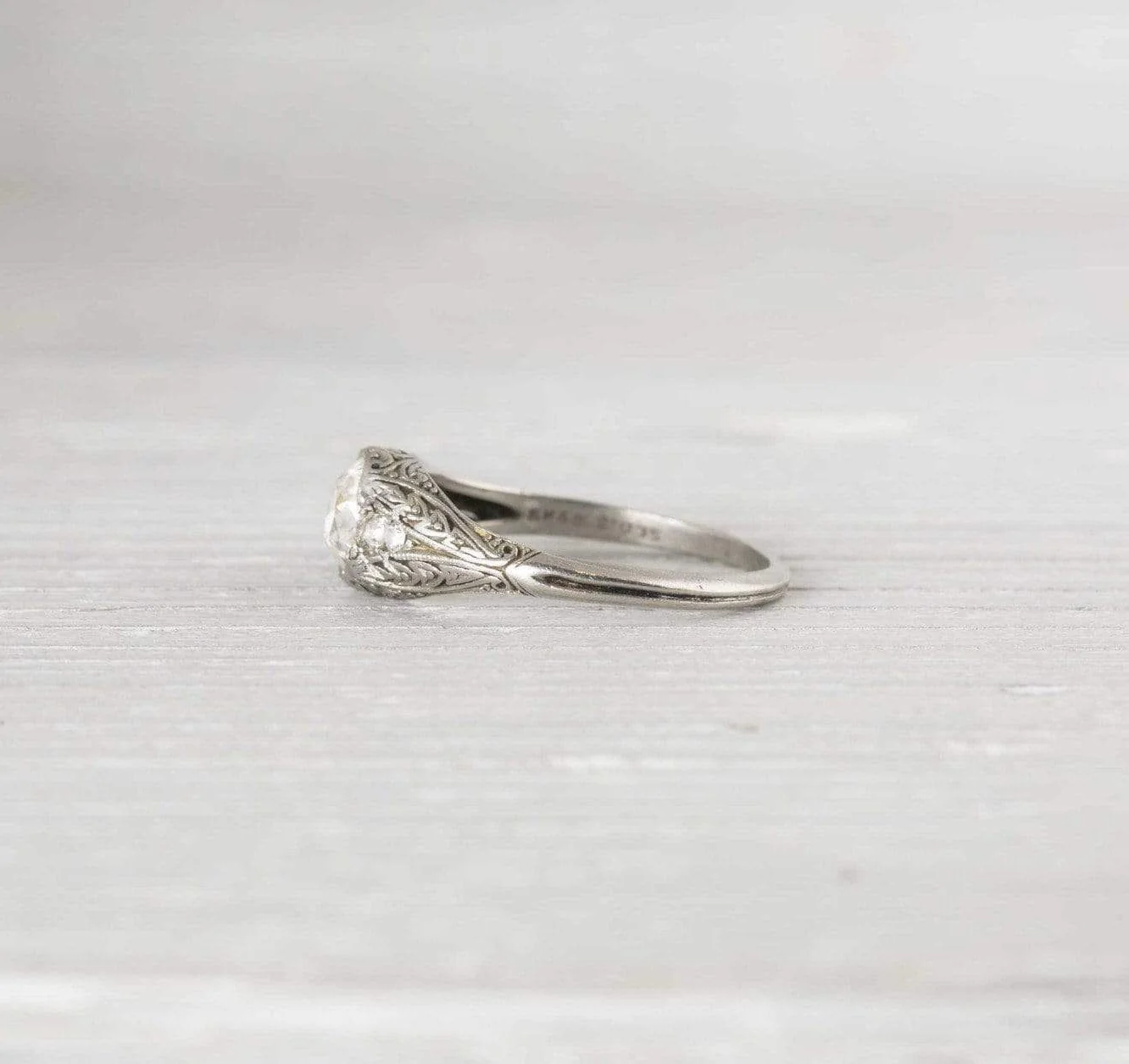 1.02 Carat Vintage Cushion Cut Diamond Engagement Ring - Image 3