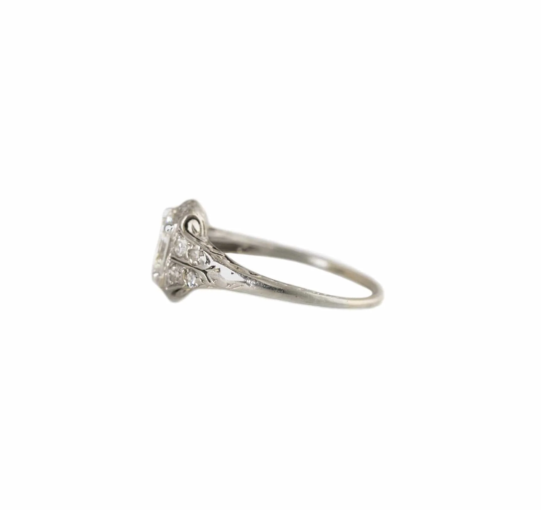 1.02 Vintage Asscher Cut Art Deco Engagement Ring - Image 3