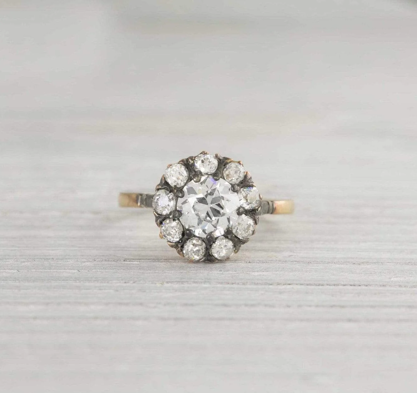 1.03 Carat Antique Victorian Flower Cluster Engagement Ring - Image 2