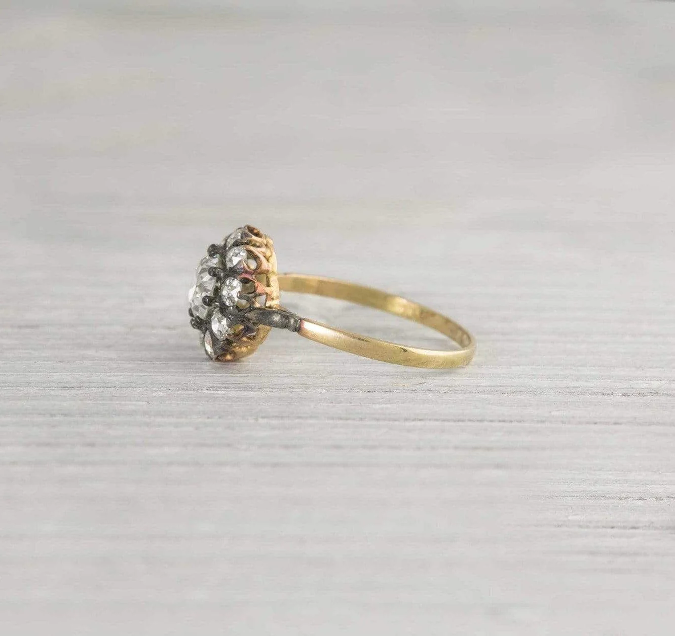 1.03 Carat Antique Victorian Flower Cluster Engagement Ring - Image 3
