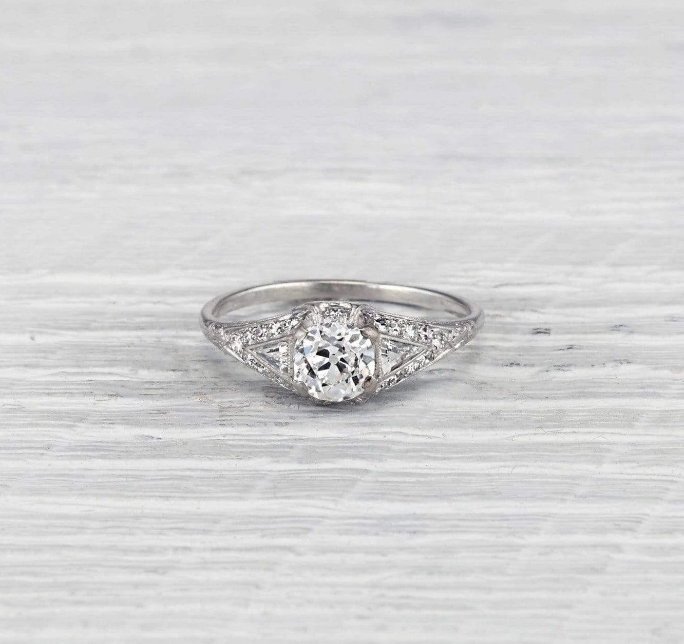 1.04 Carat Art Deco Shreve & Co. Diamond Engagement Ring - Image 2