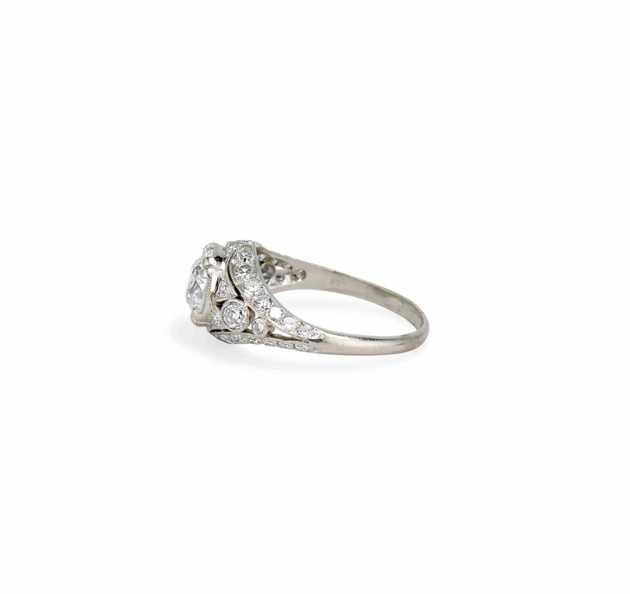 Edwardian 1.06 Carat Diamond Filigree Ring - Image 3