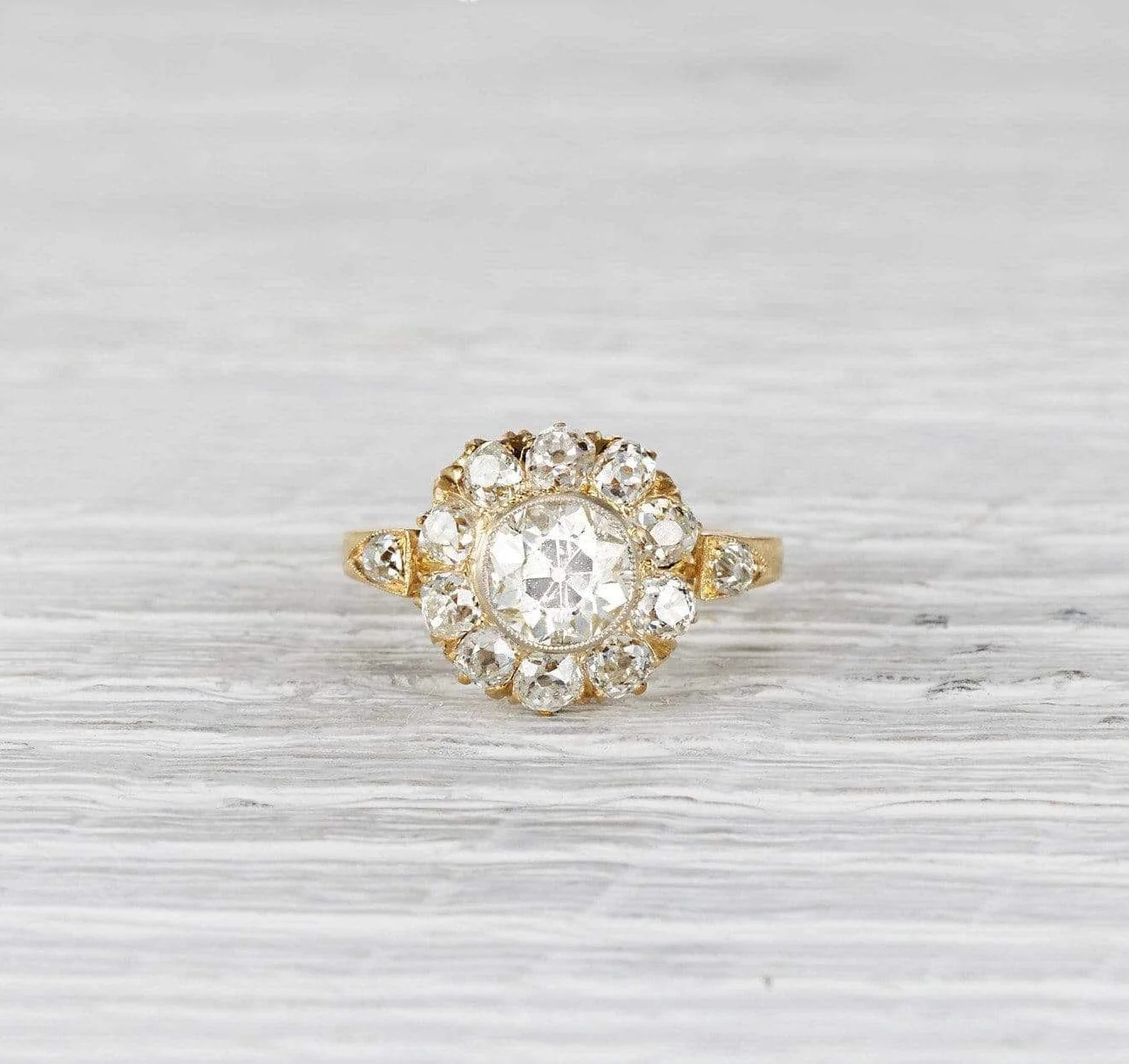 1.08 Carat Victorian Cluster Diamond Engagement Ring - Image 2