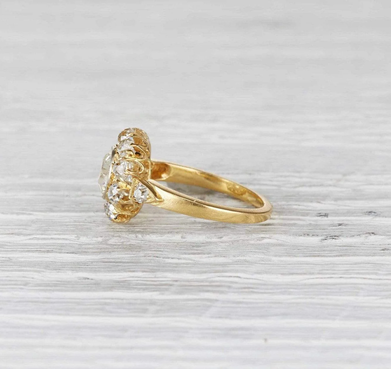 1.08 Carat Victorian Cluster Diamond Engagement Ring - Image 3