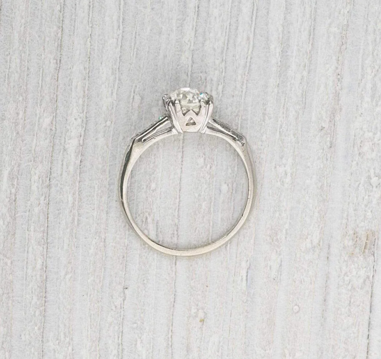 1.09 Carat Old European Cut Diamond Vintage Solitaire Engagement Ring - Image 4