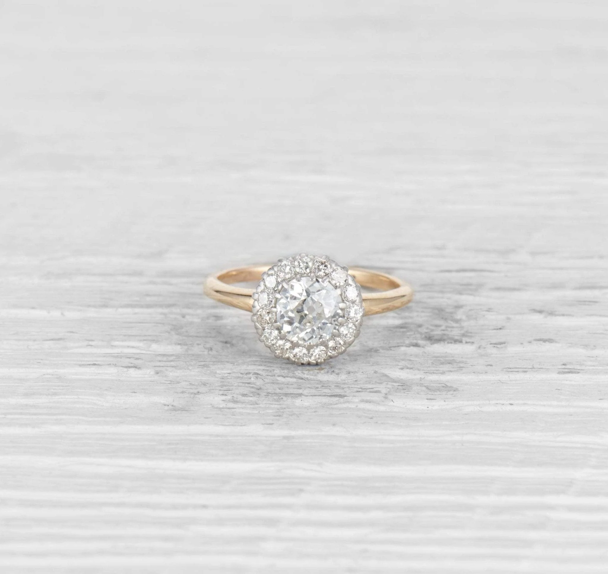 1.10 CARAT EDWARDIAN DIAMOND CLUSTER ENGAGEMENT RING - Image 2