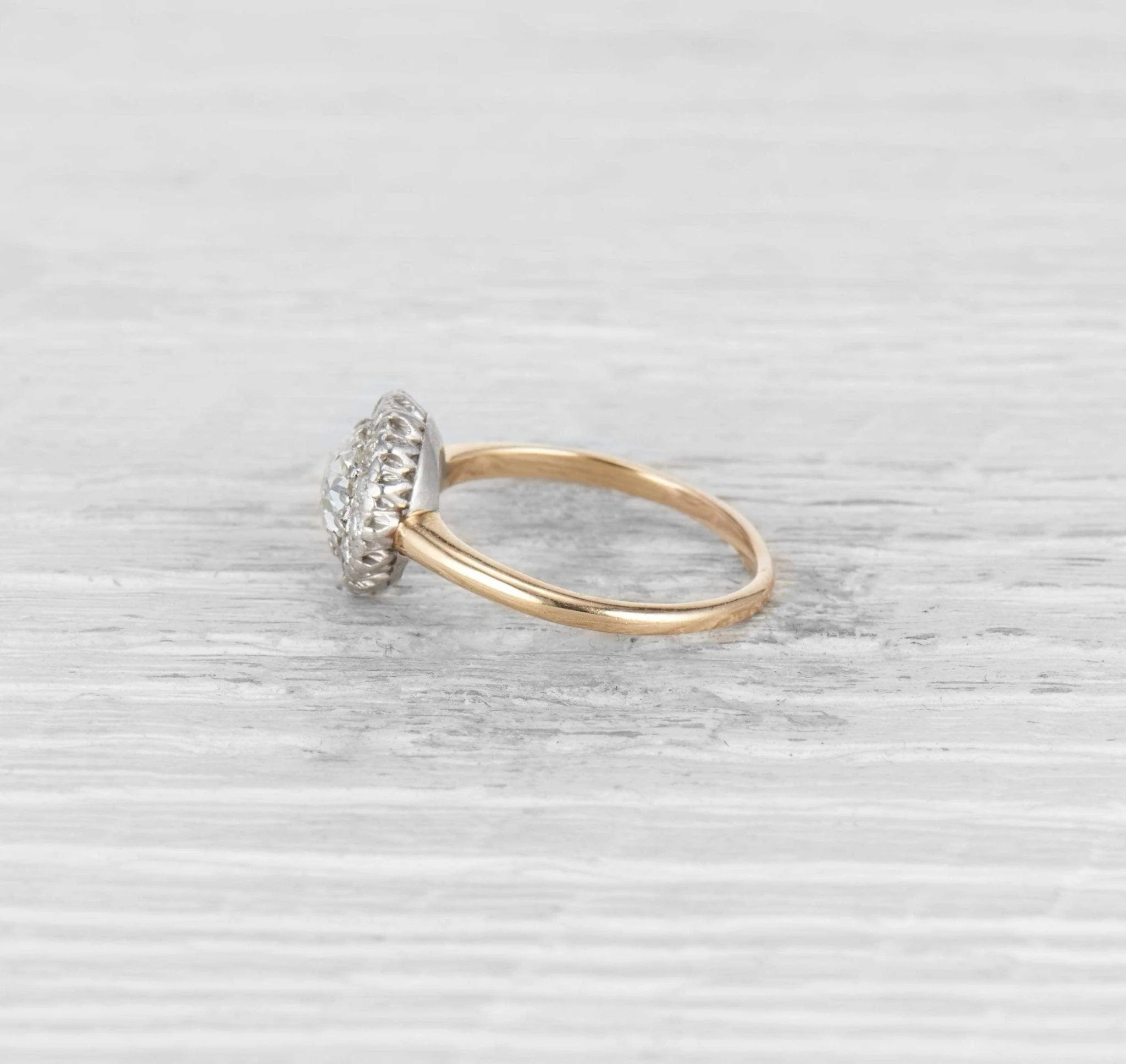 1.10 CARAT EDWARDIAN DIAMOND CLUSTER ENGAGEMENT RING - Image 3