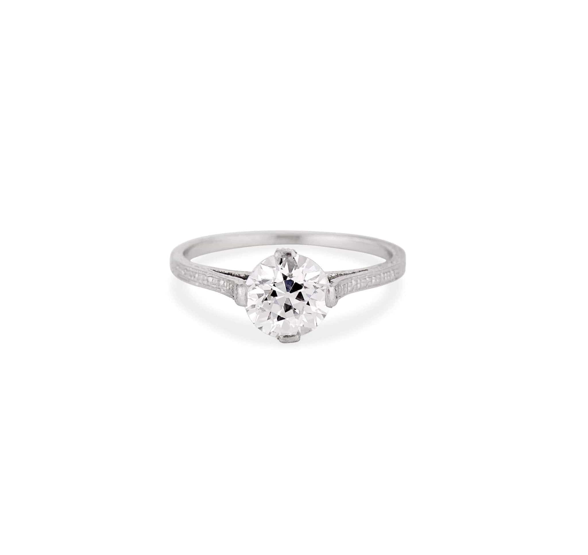 Edwardian 1.11 Carat Old European Cut Diamond Solitaire - Image 2