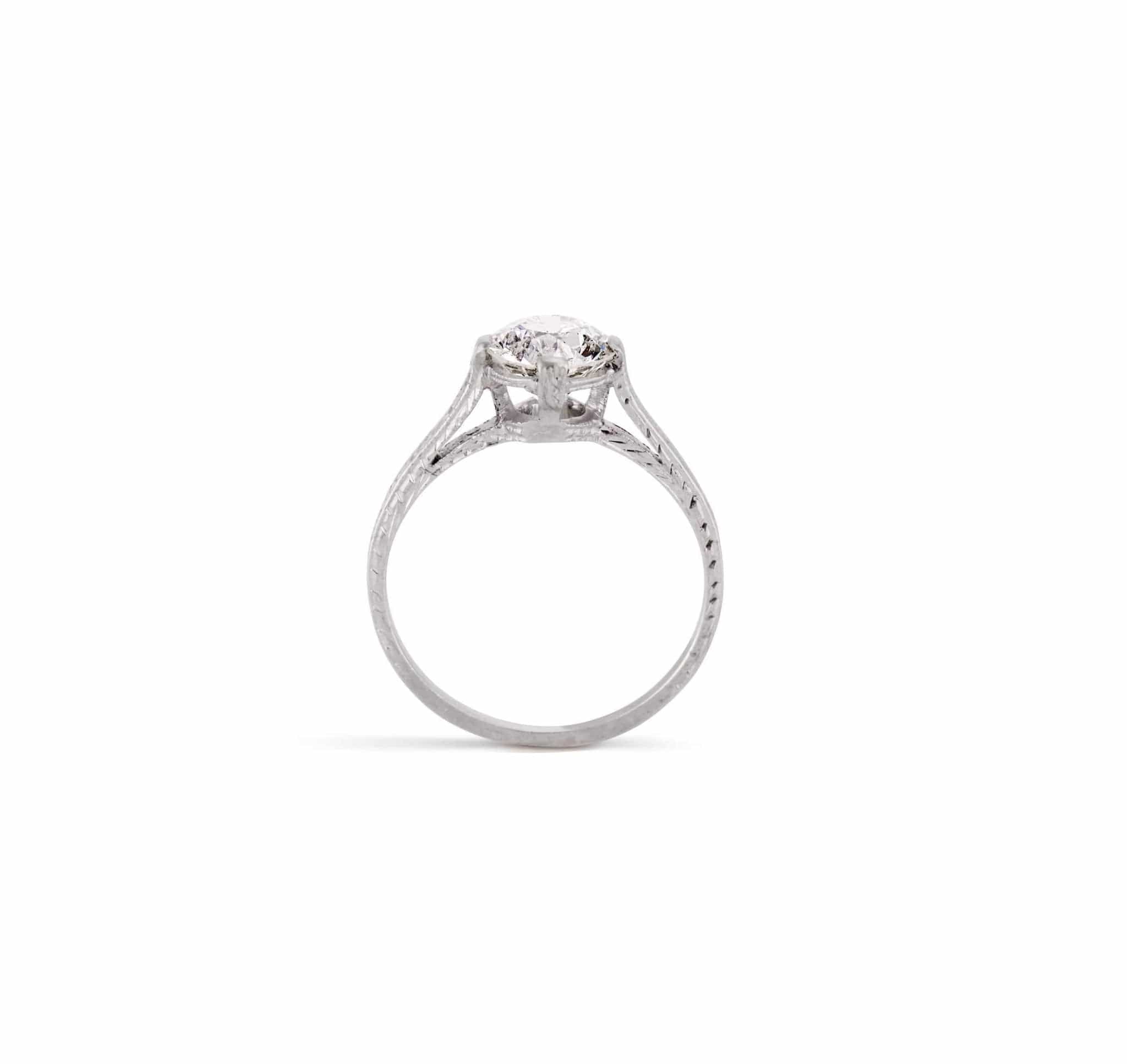 Edwardian 1.11 Carat Old European Cut Diamond Solitaire - Image 5