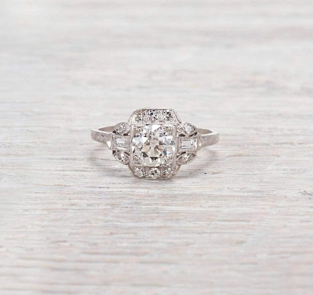 1.12 Carat Diamond Art Deco Engagement Ring - Image 2