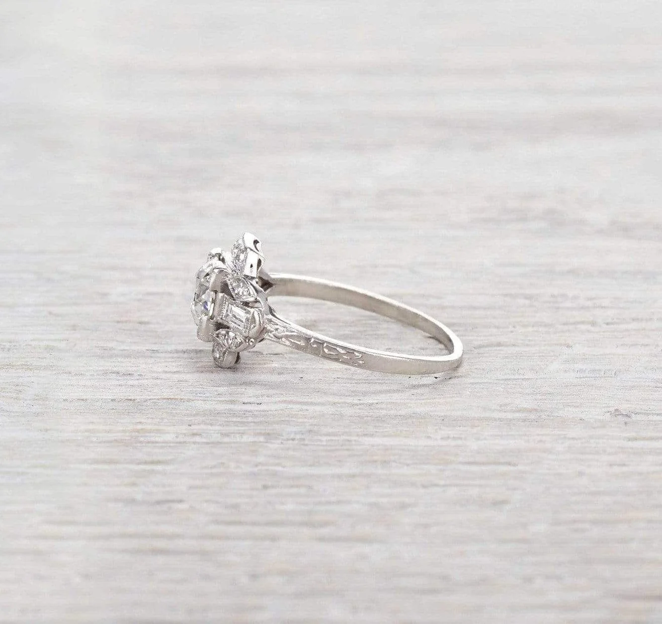 1.12 Carat Diamond Art Deco Engagement Ring - Image 3