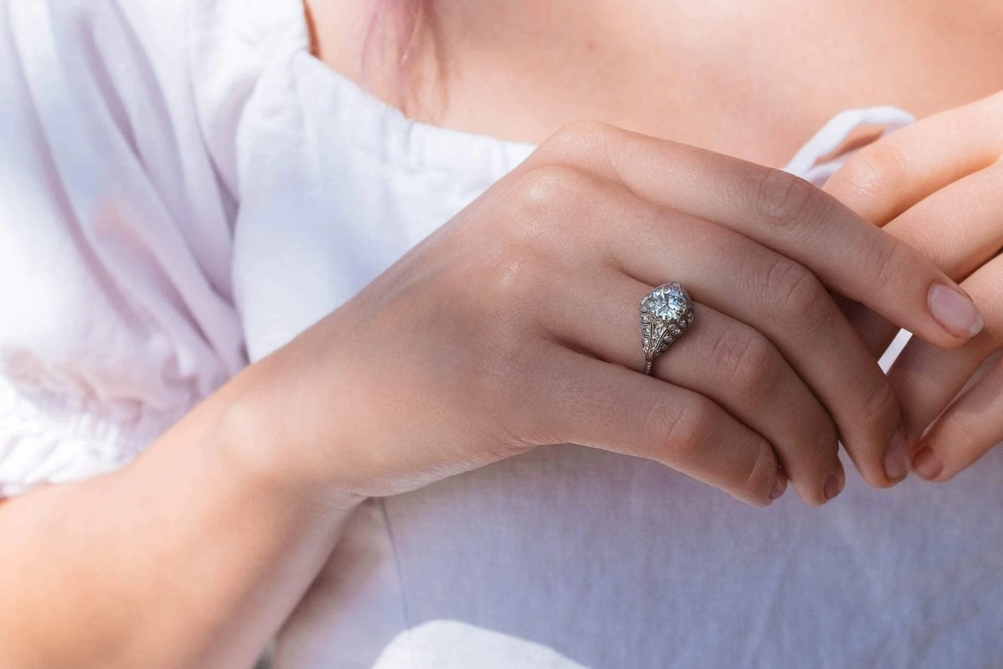 1.14 Carat Edwardian Diamond Engagement Ring - Image 6