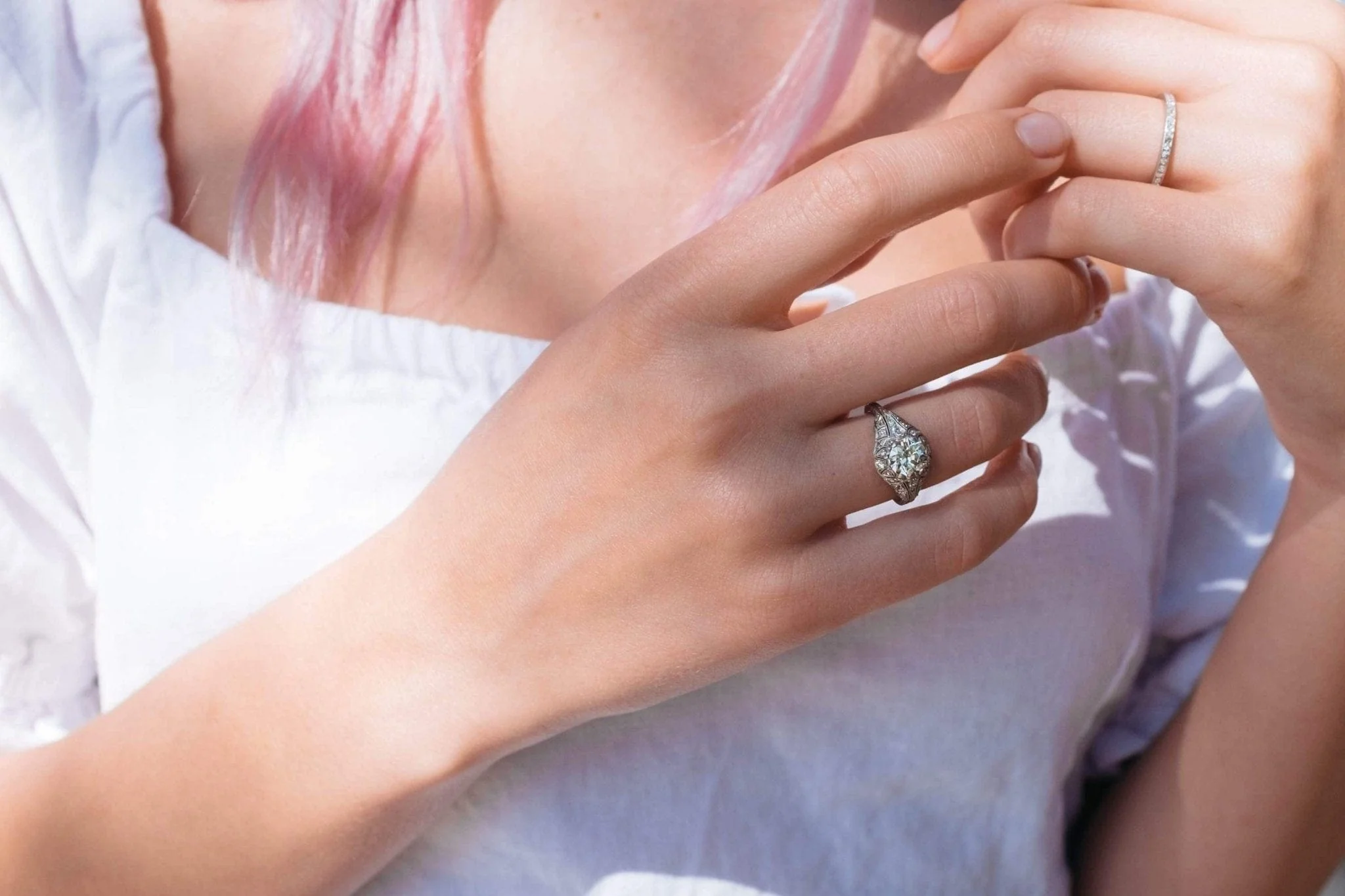 1.14 Carat Edwardian Diamond Engagement Ring - Image 8