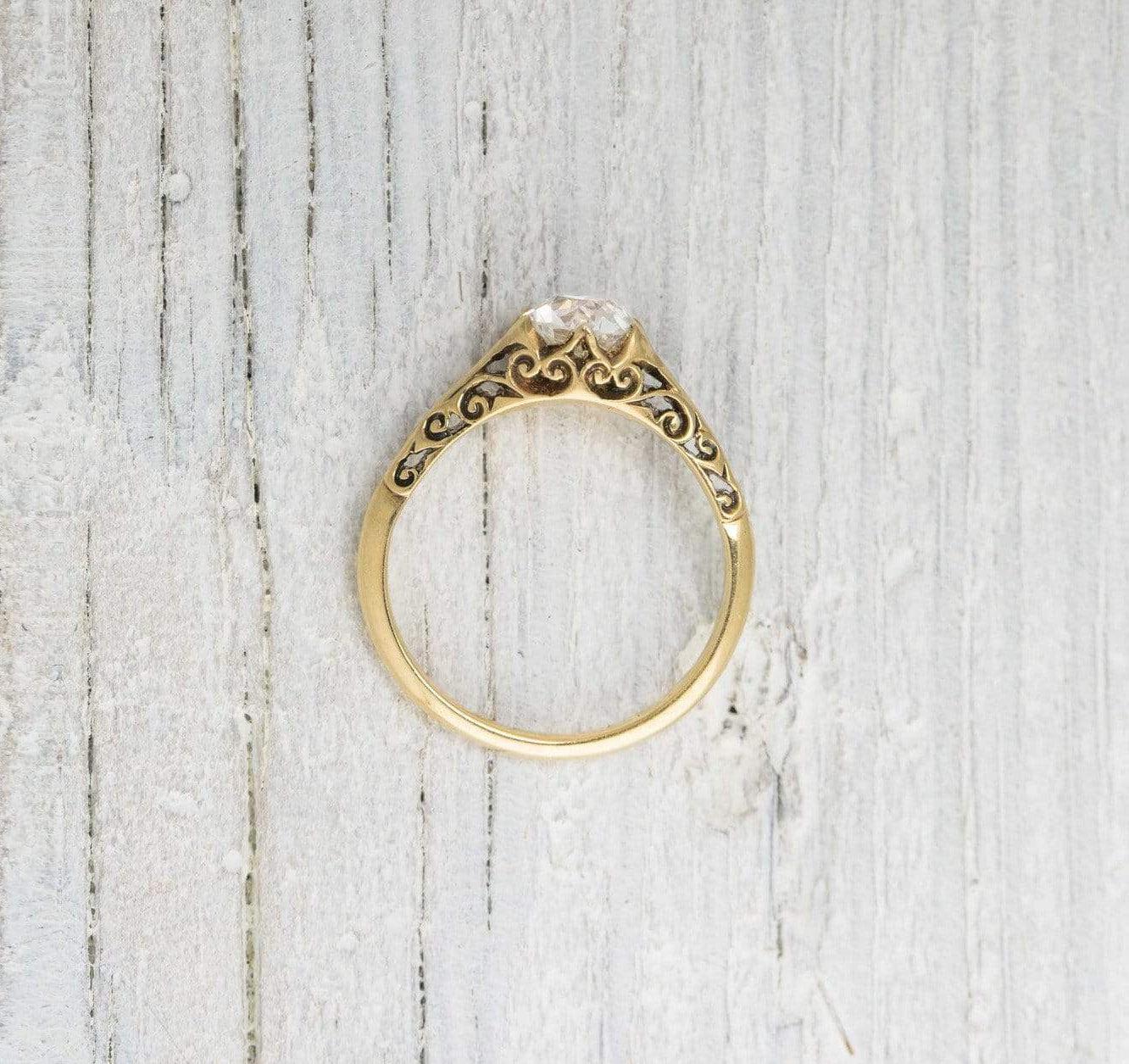 1.14 Carat Victorian Diamond & Gold Solitaire Engagement Ring - Image 4