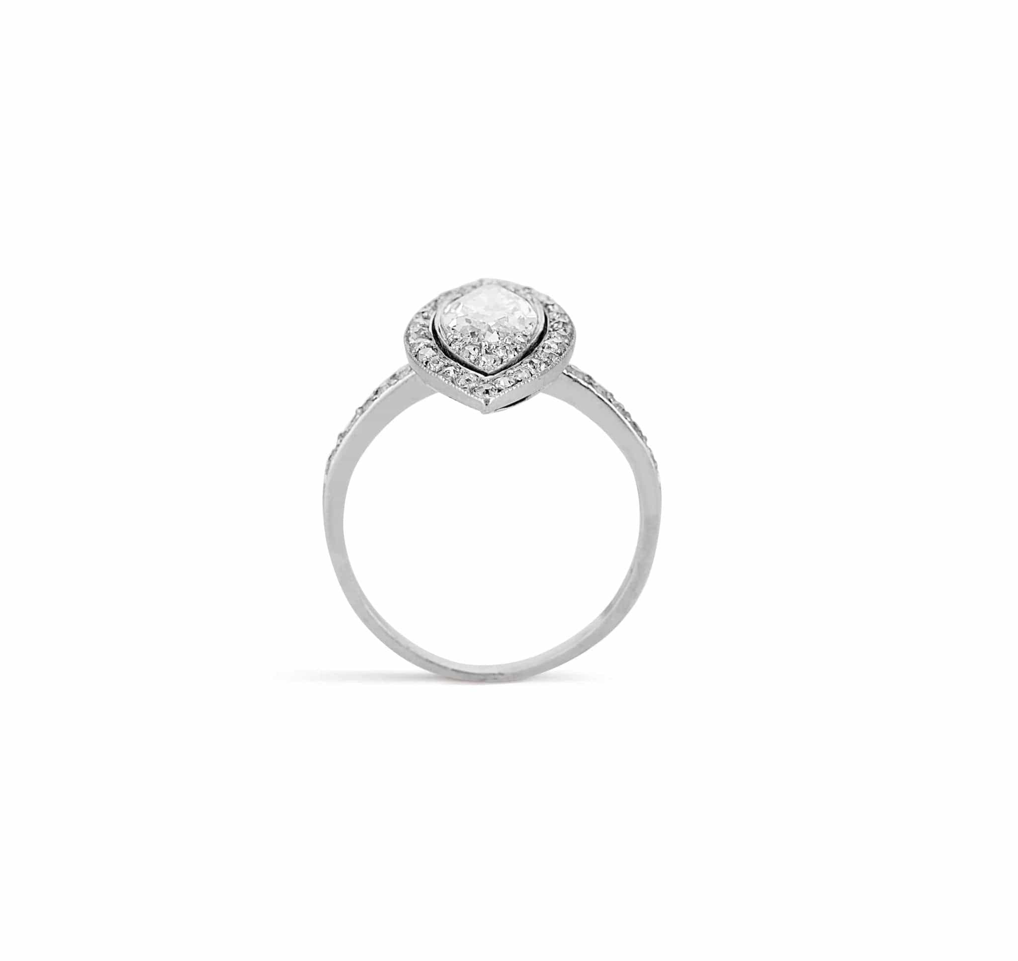 Edwardian 1.15 Carat Marquise Cut Diamond Ring - Image 3