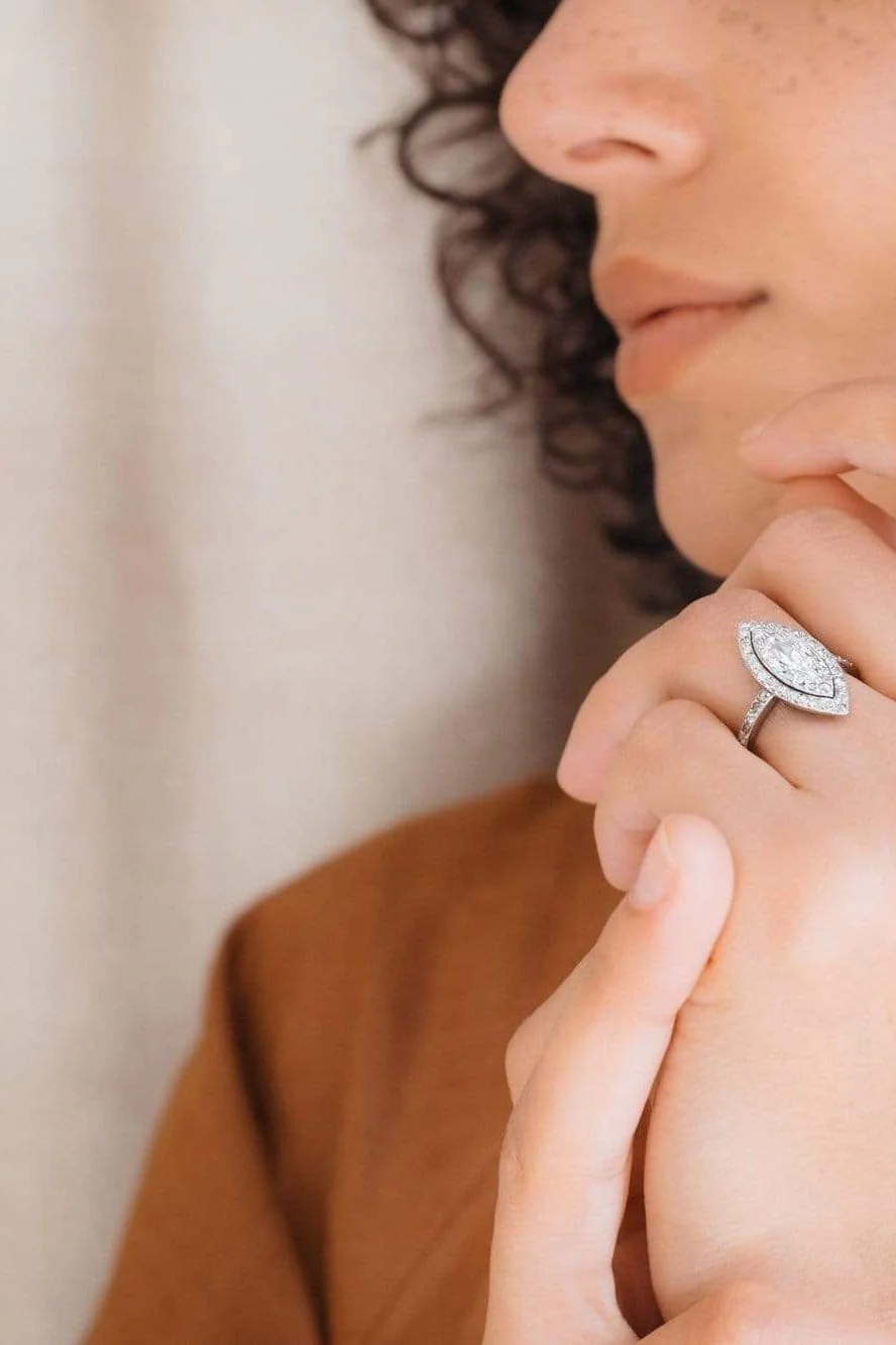 Edwardian 1.15 Carat Marquise Cut Diamond Ring - Image 6
