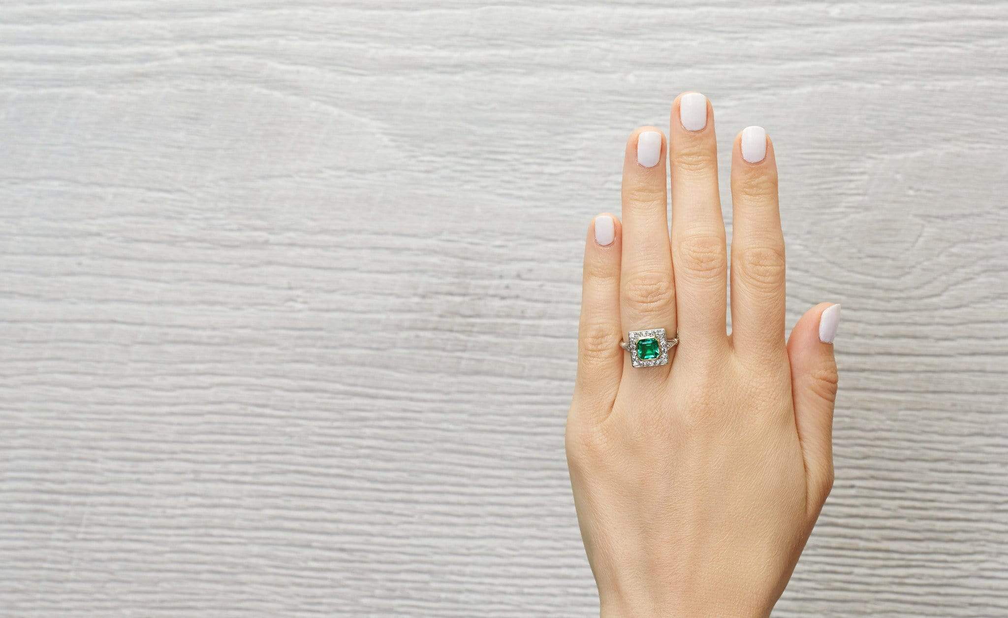 1.17 Carat Emerald and Diamond Edwardian Ring - Image 5