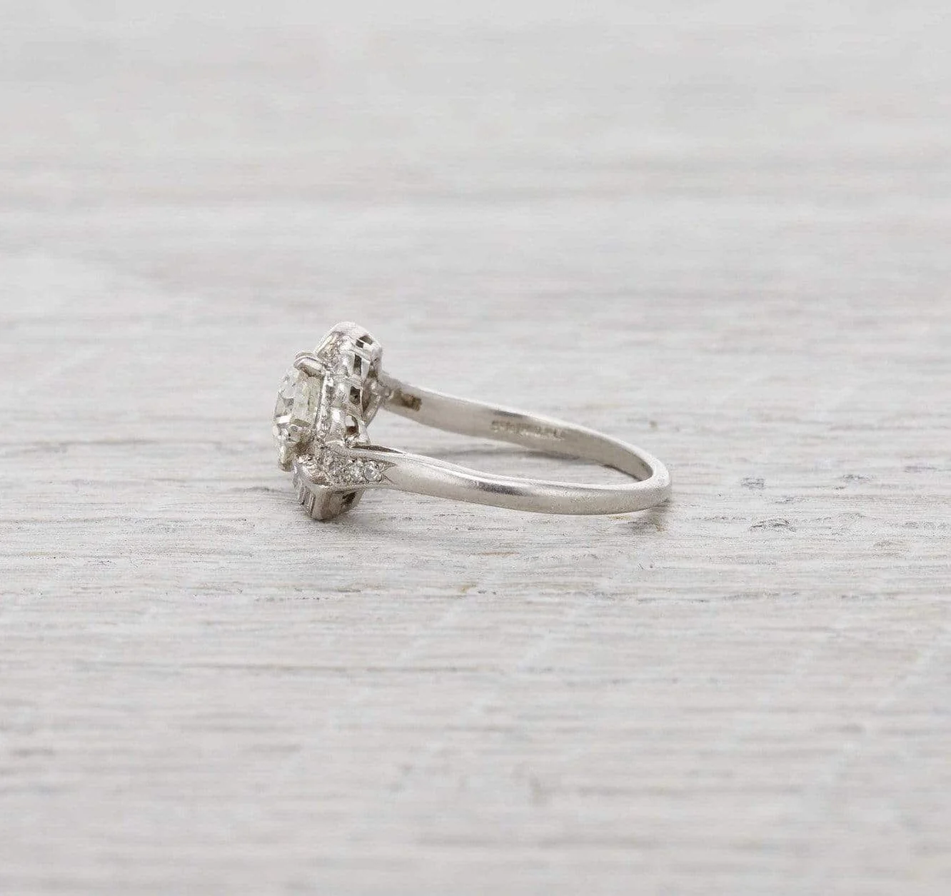 1.17 Carat Old European Cut Diamond Engagement Ring - Image 3