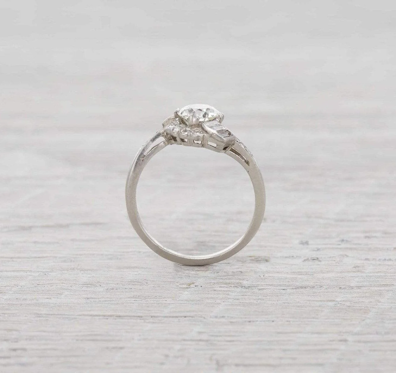 1.17 Carat Old European Cut Diamond Engagement Ring - Image 4