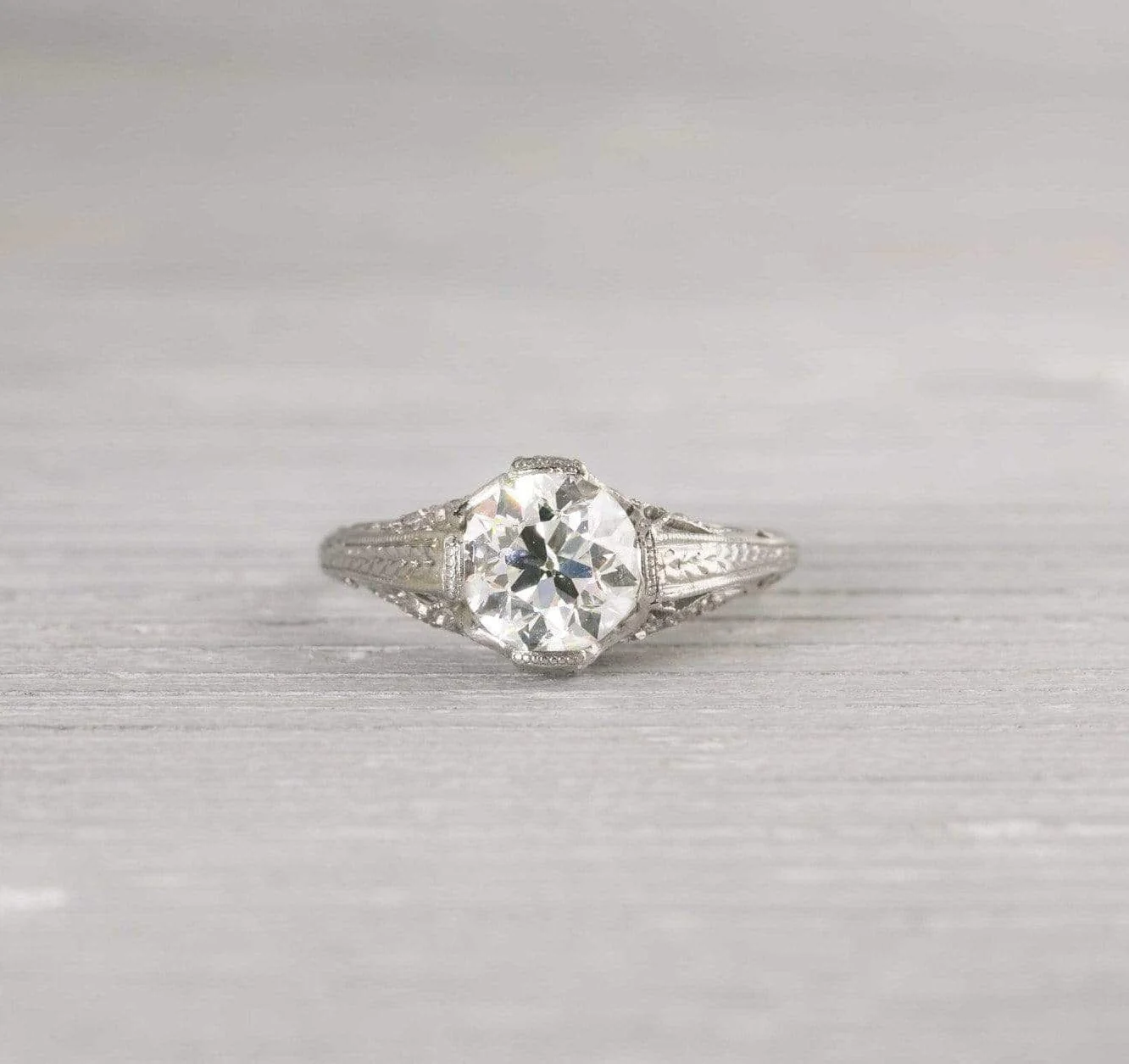 1.17 Carat Vintage Diamond Engagement Ring - Image 2
