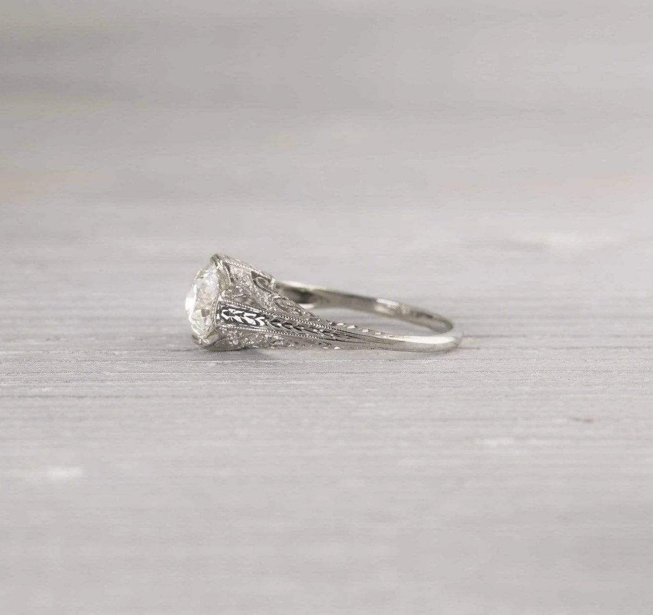 1.17 Carat Vintage Diamond Engagement Ring - Image 3