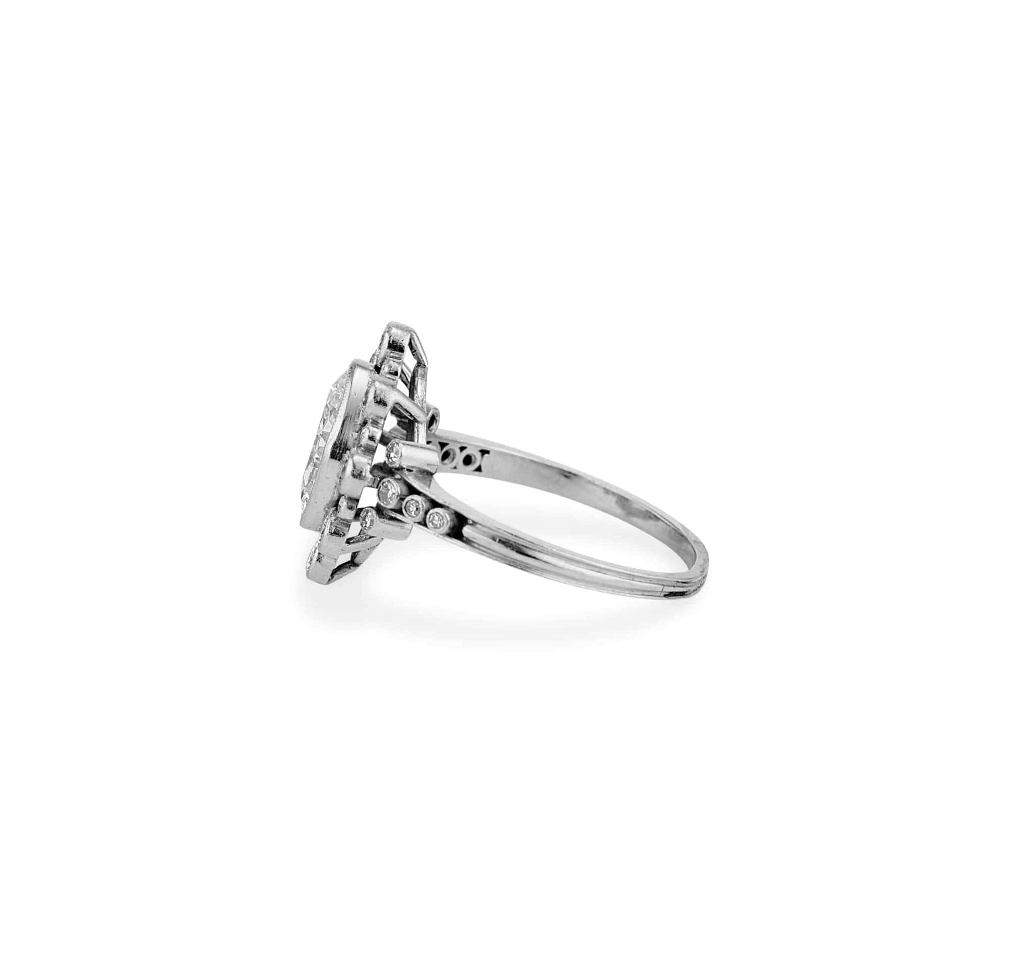 Art Deco 1.50 Carat Lozenge Cut French Ring - Image 3