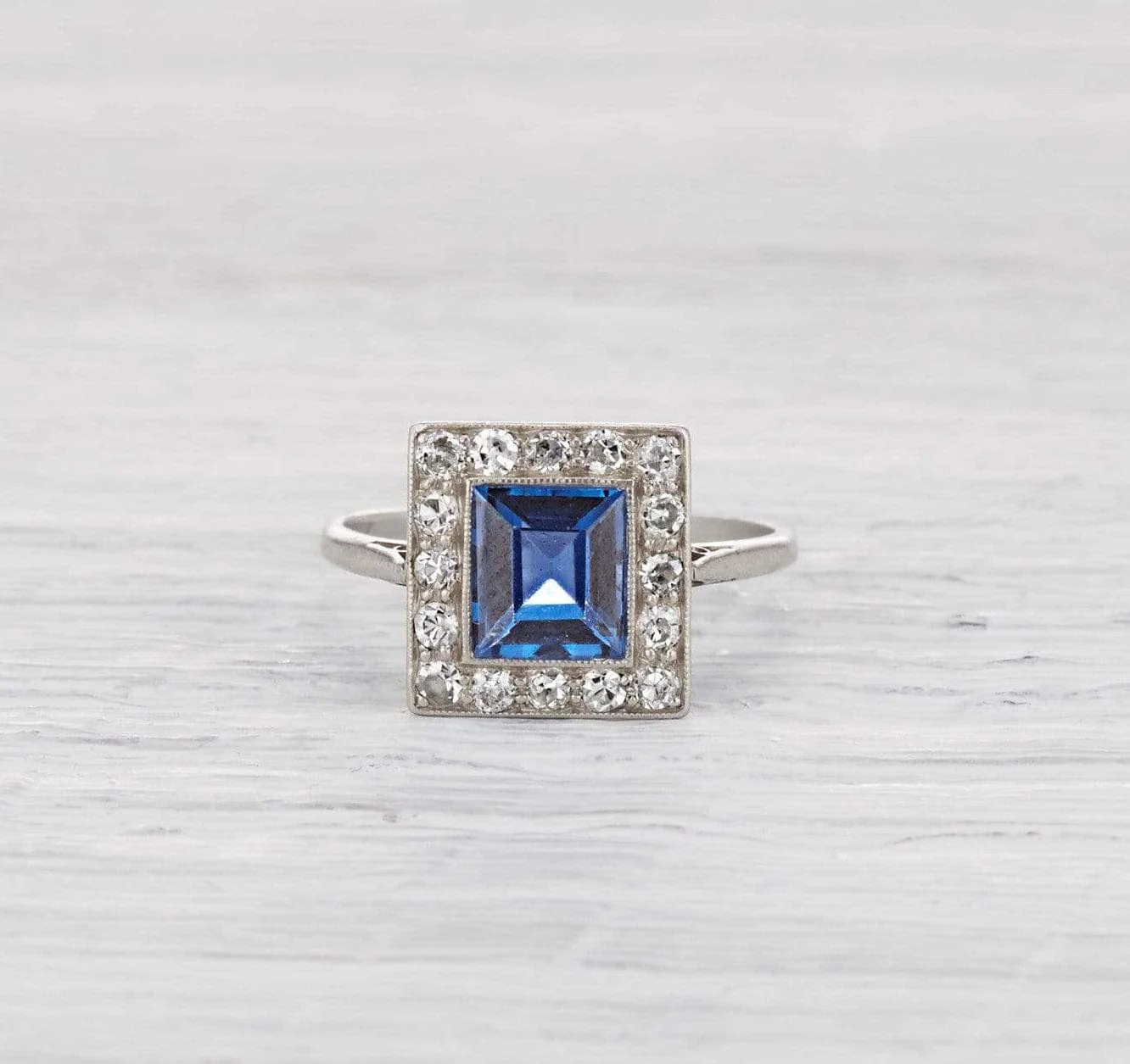 1.20 Carat Art Deco Sapphire Engagement Ring - Image 2