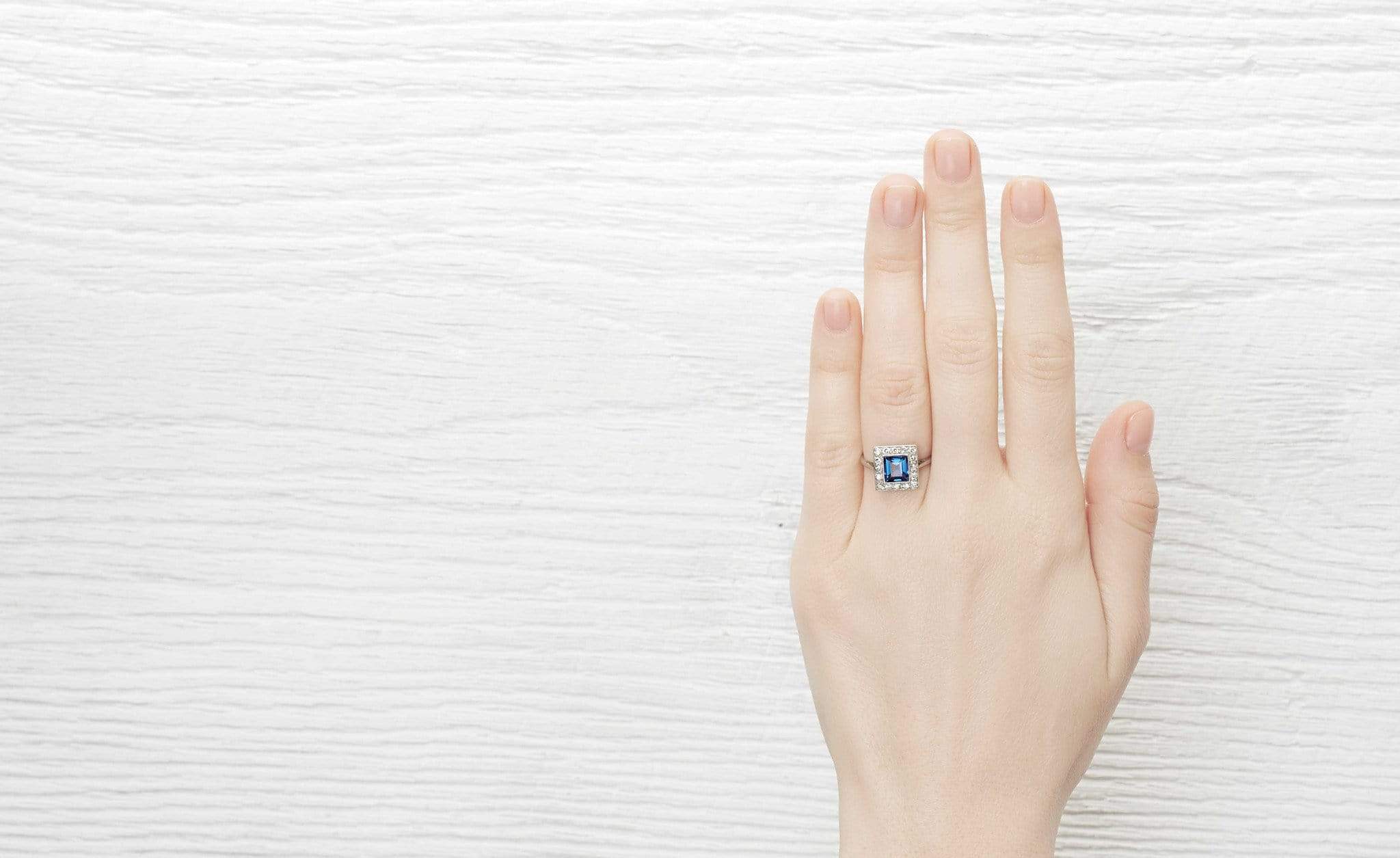 1.20 Carat Art Deco Sapphire Engagement Ring - Image 5