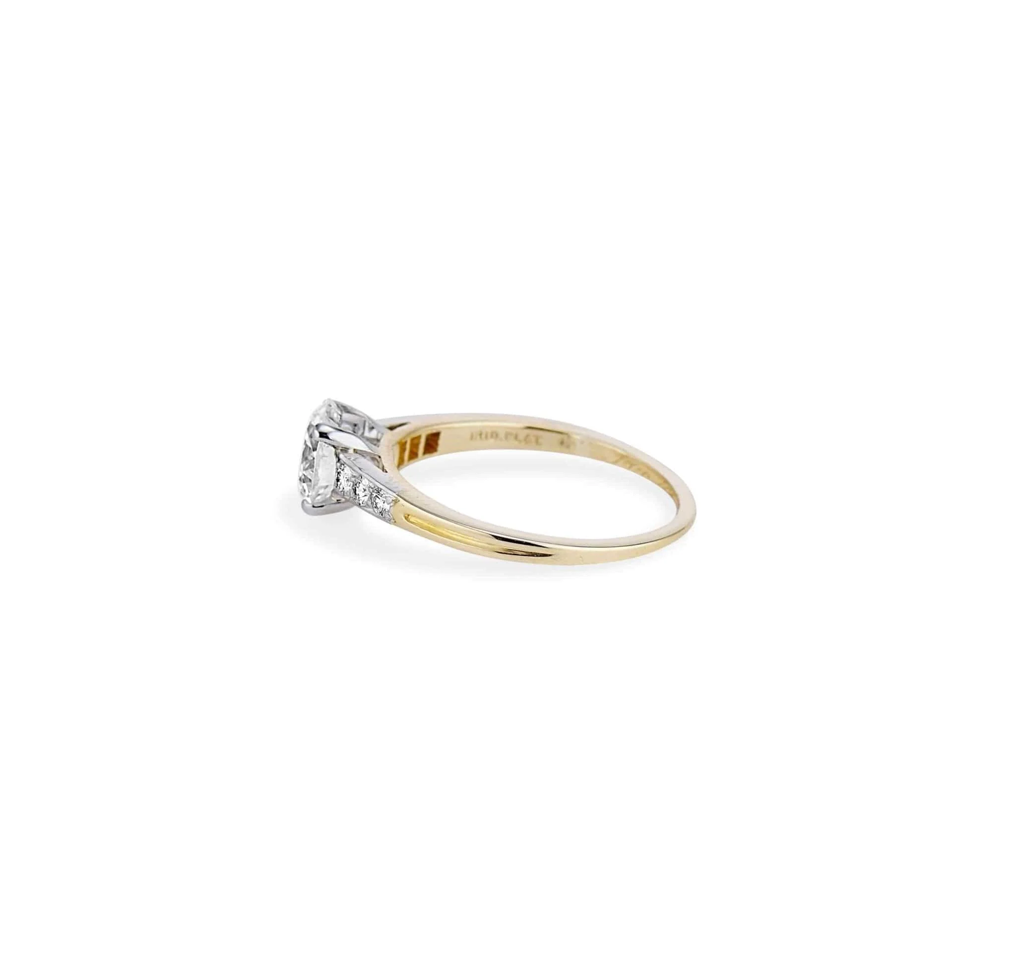 1920s Tiffany & Co 1.21 Carat Two Tone Solitaire Ring - Image 3