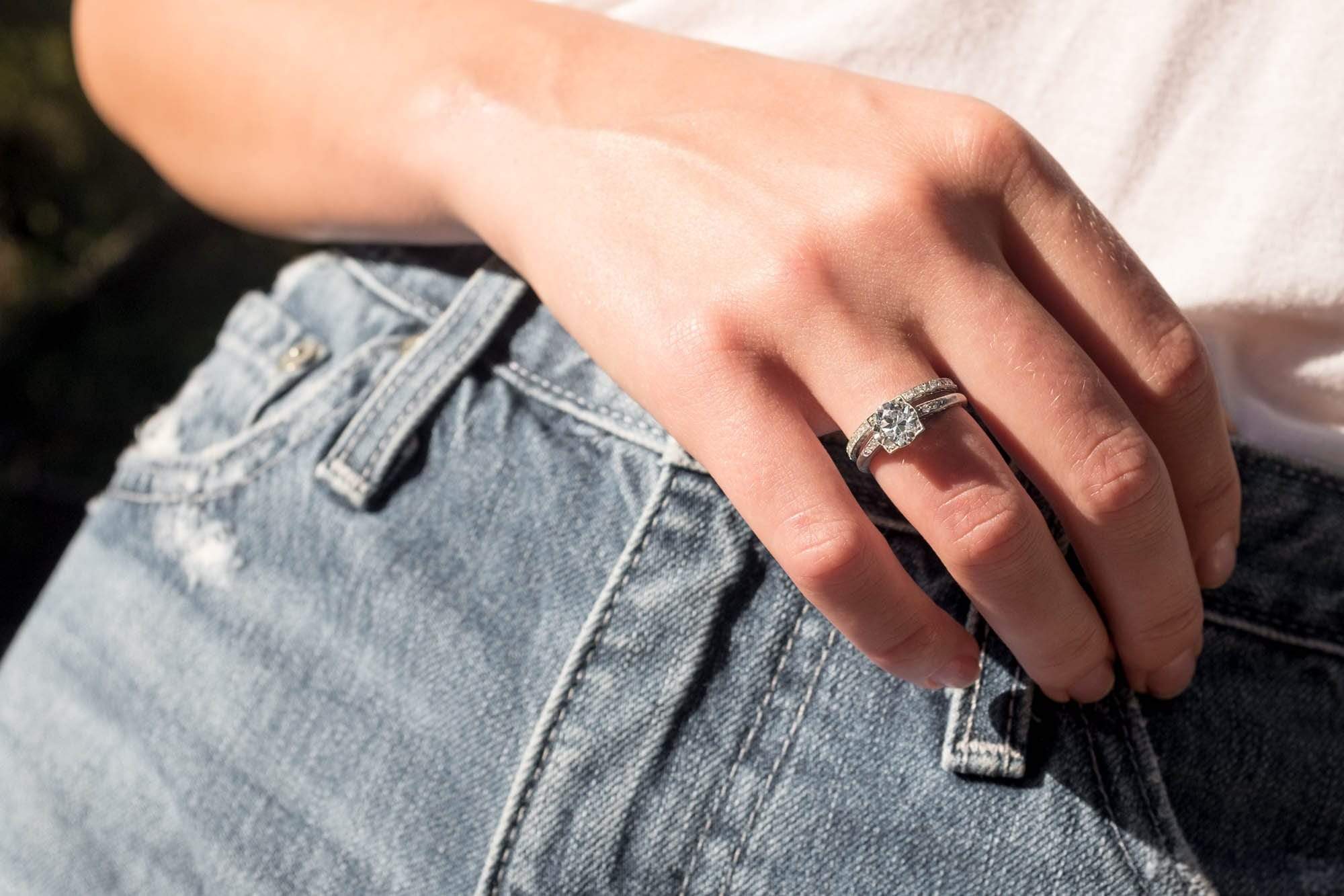 1.22 CARAT ART DECO TIFFANY & CO DIAMOND ENGAGEMENT RING - Image 5