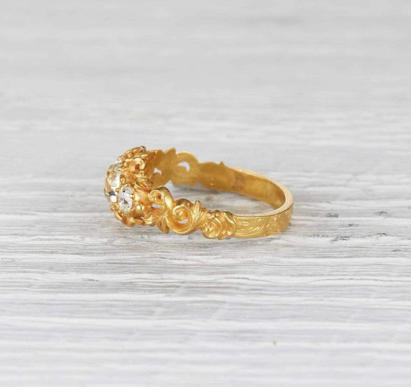 1.23 Carat Victorian Three Stone Engagement Ring - Image 3
