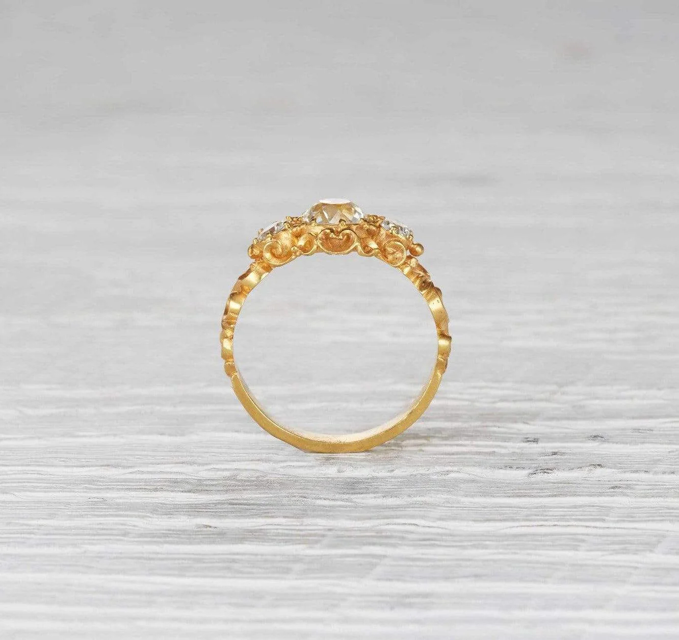 1.23 Carat Victorian Three Stone Engagement Ring - Image 4