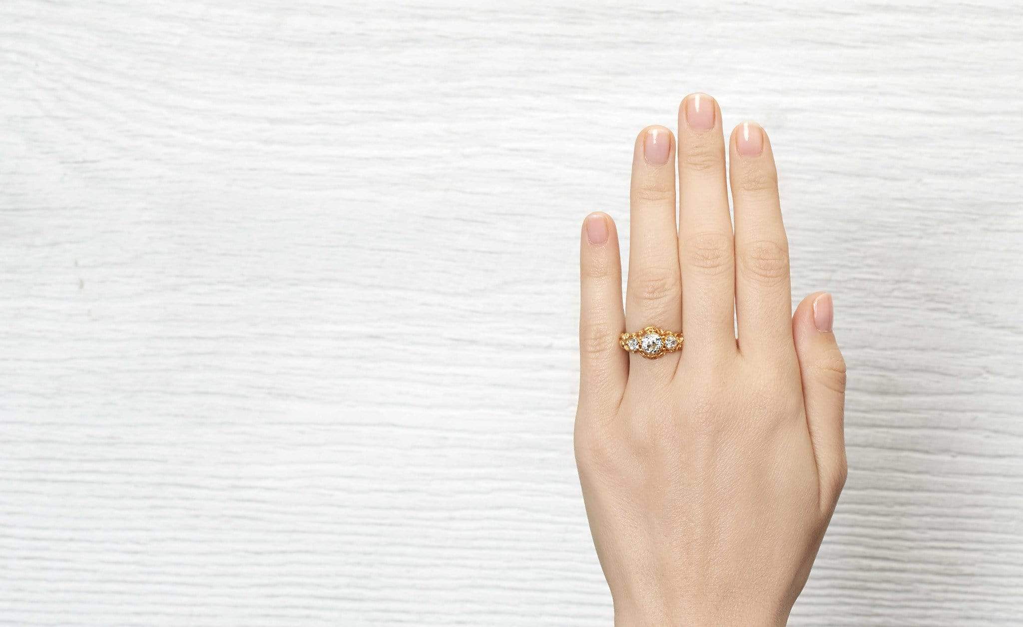 1.23 Carat Victorian Three Stone Engagement Ring - Image 5
